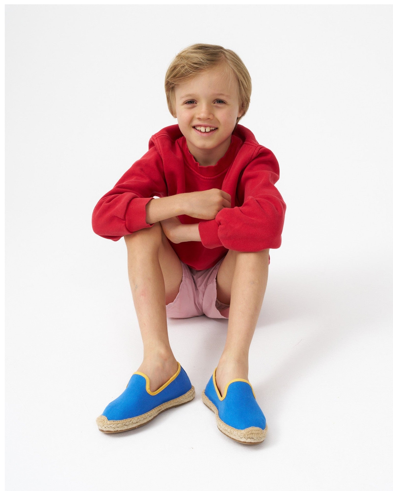 The Smoking Slipper  Contrast Piping  Blue  Yellow  Kids