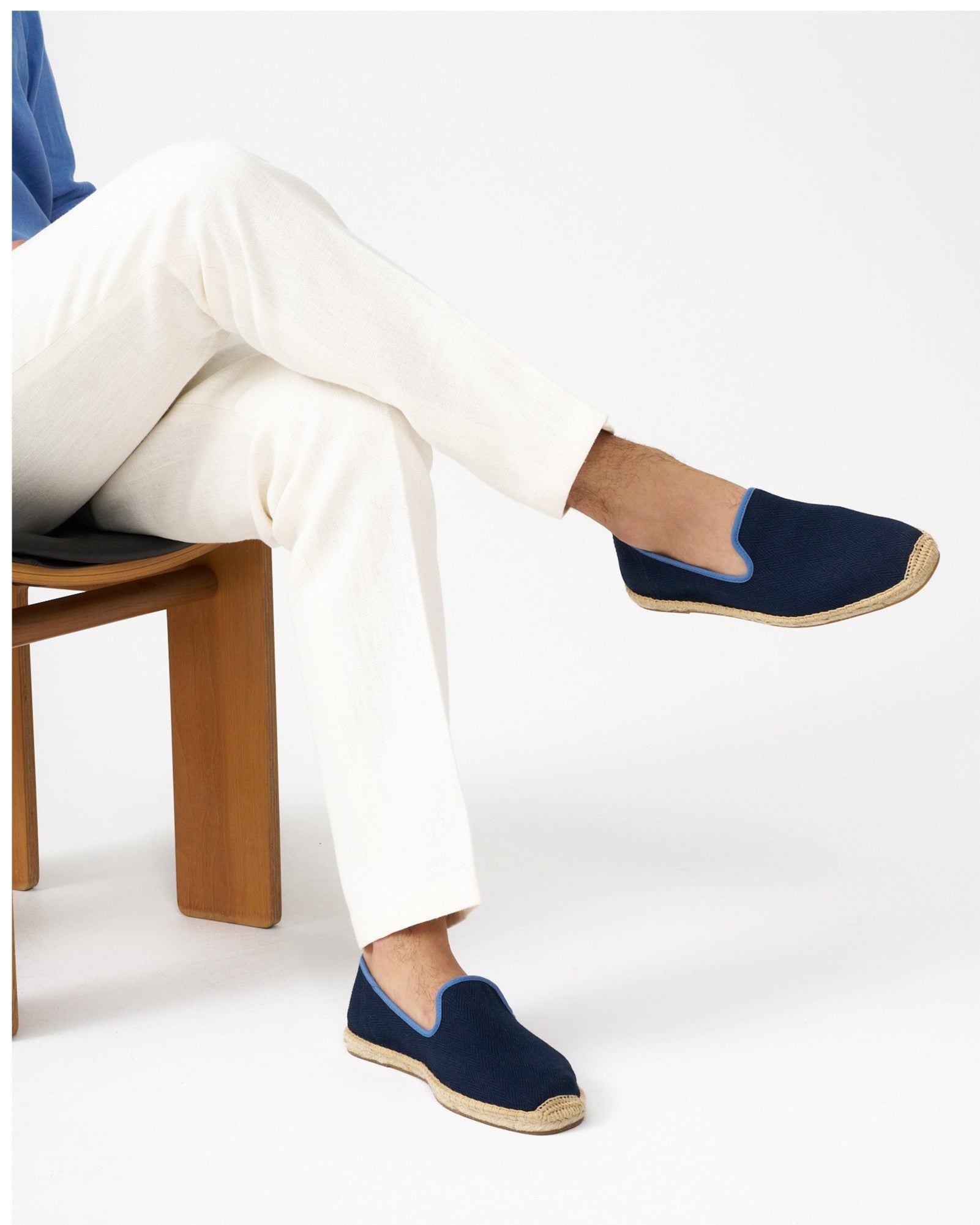 MensEspadrillesThe SmokingHerringbone ColorsDark Navy  Blue