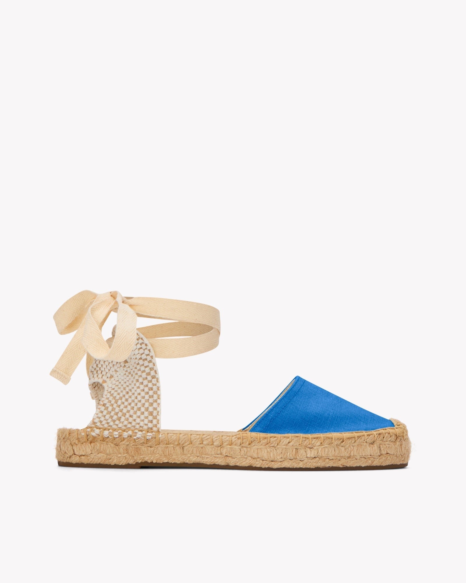 WomensEspadrillesThe Lauren Lace UpLinen ColorsFrench Blue