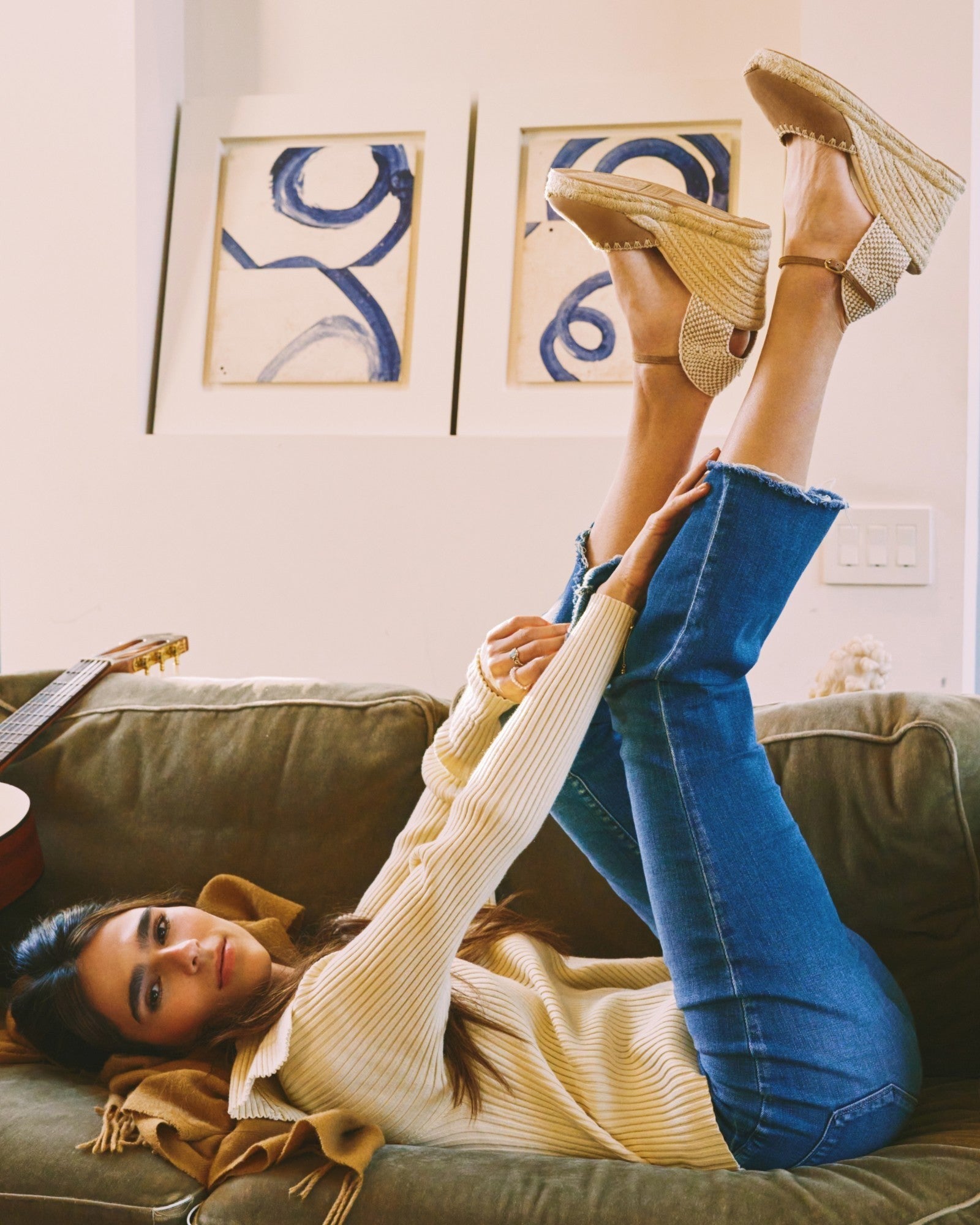 WomensEspadrillesThe Marseille WedgeLeather BuckleMiel Brown