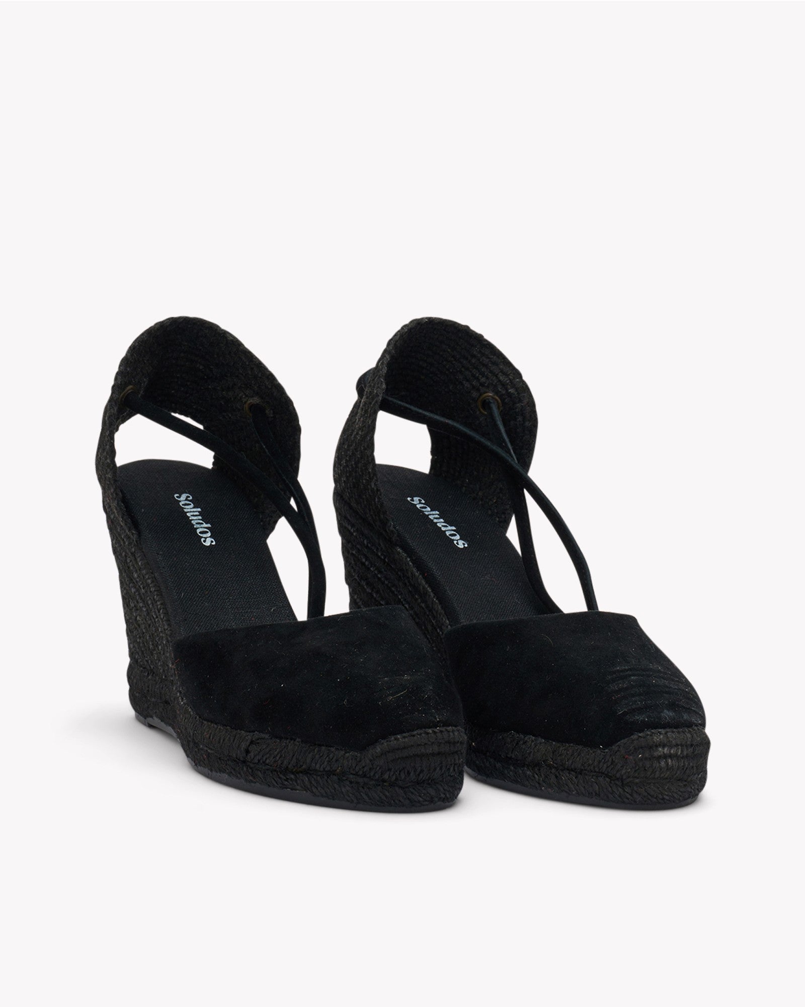 WomensEspadrillesThe Marseille WedgeLeather ColorsNoche Black  Tonal