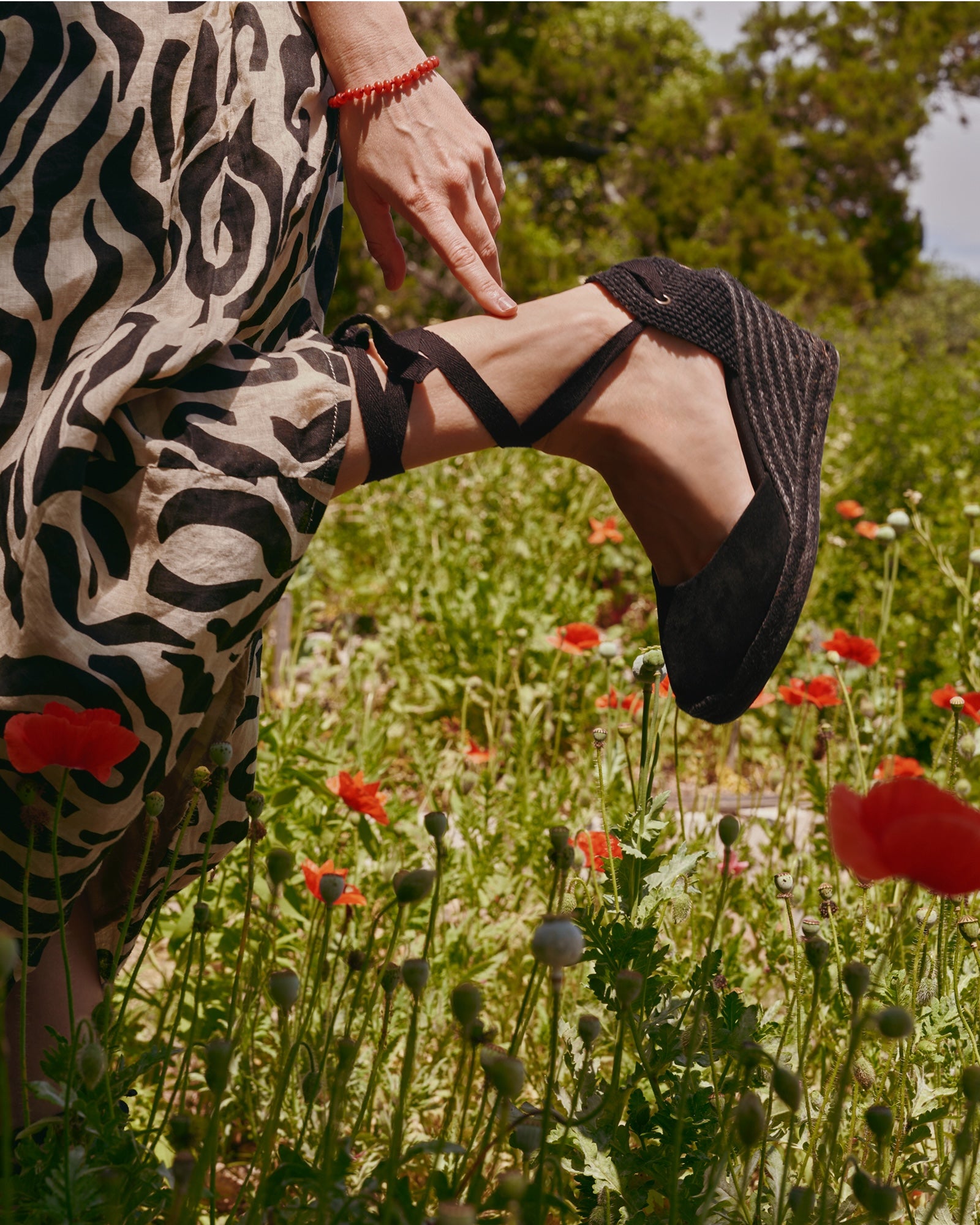 WomensEspadrillesThe Marseille WedgeLeather ColorsNoche Black  Tonal