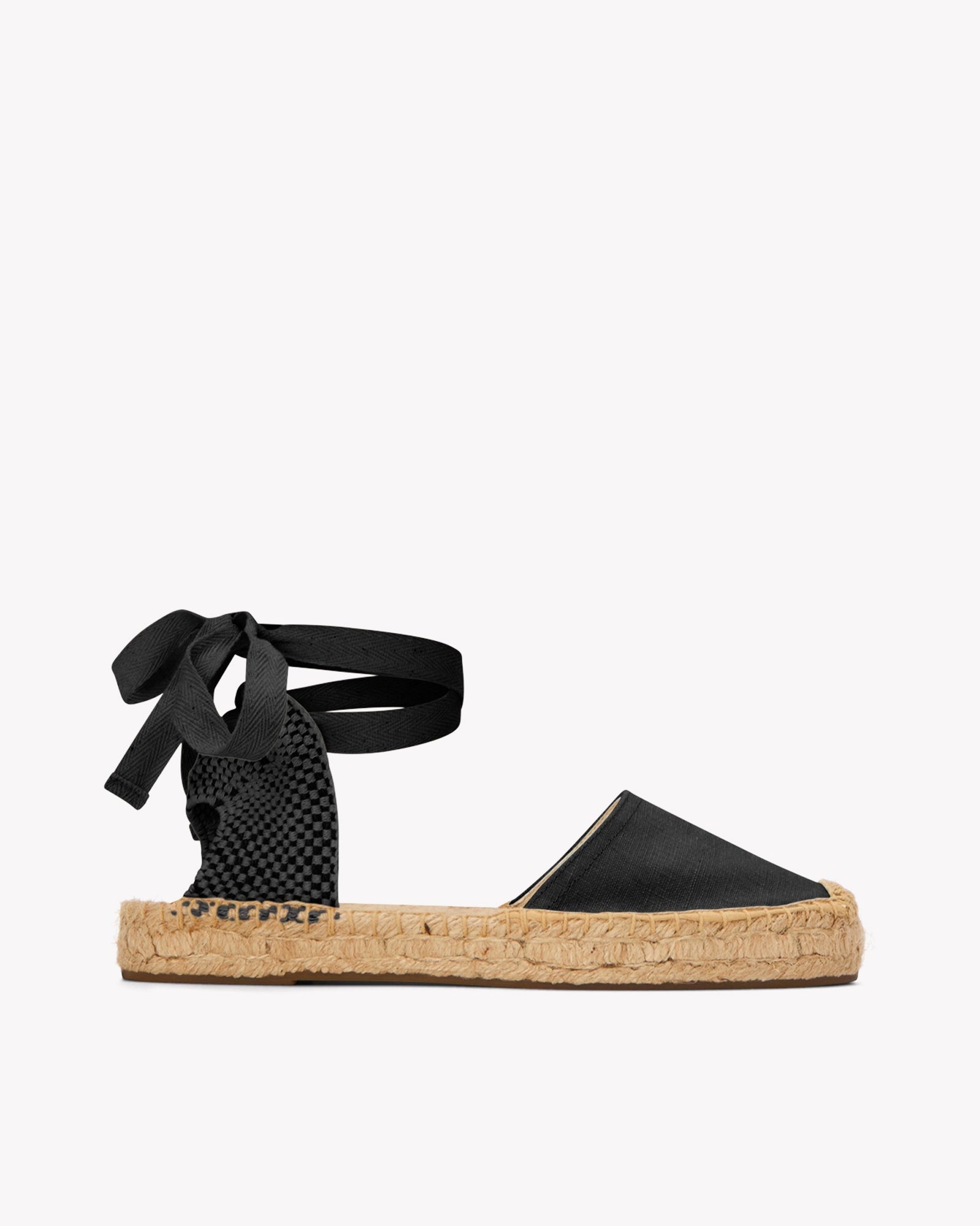 WomensEspadrillesThe Lauren Lace UpLinen ColorsNoche Black