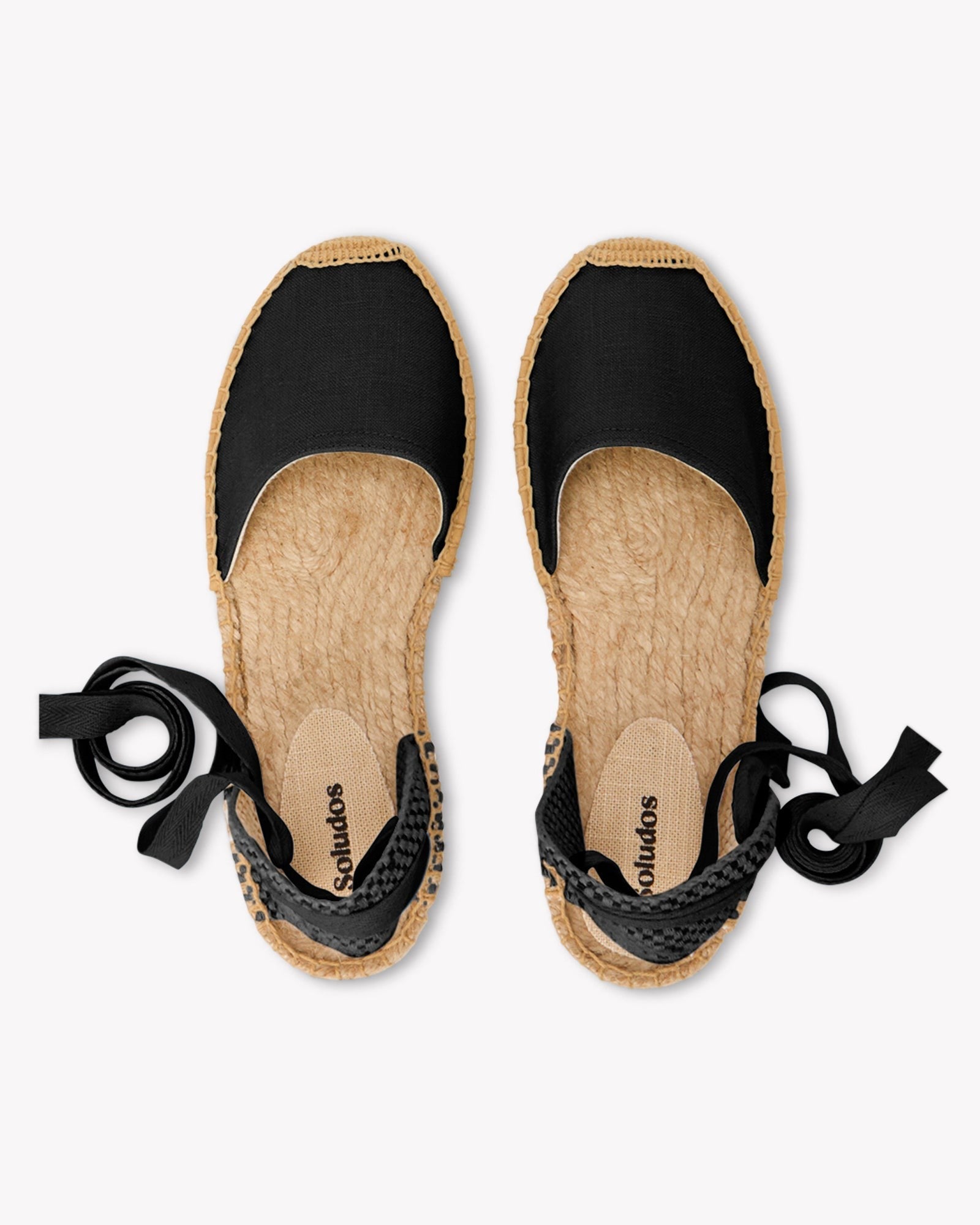 WomensEspadrillesThe Lauren Lace UpLinen ColorsNoche Black