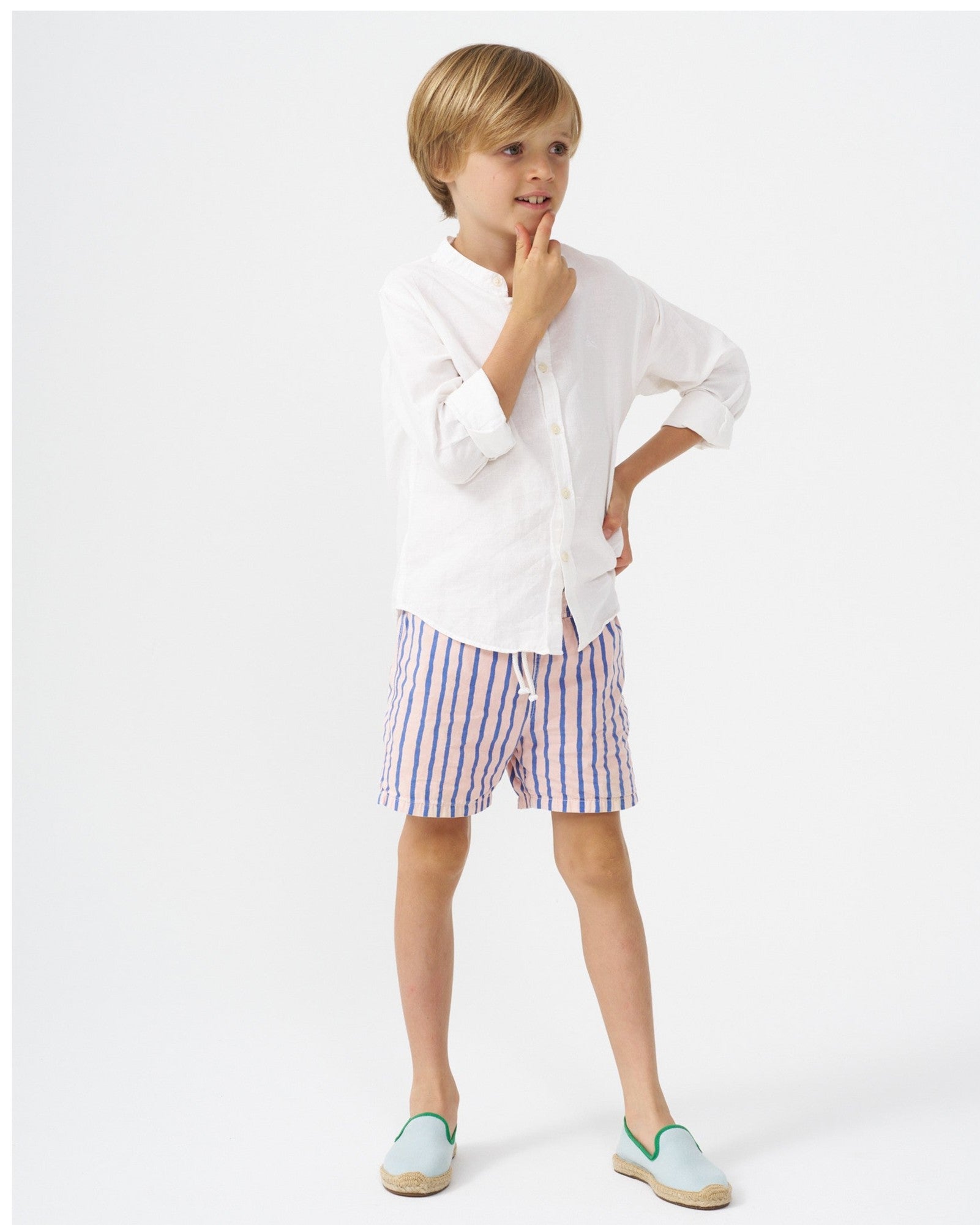 The Smoking Slipper  Contrast Piping  Mint  Green  Kids