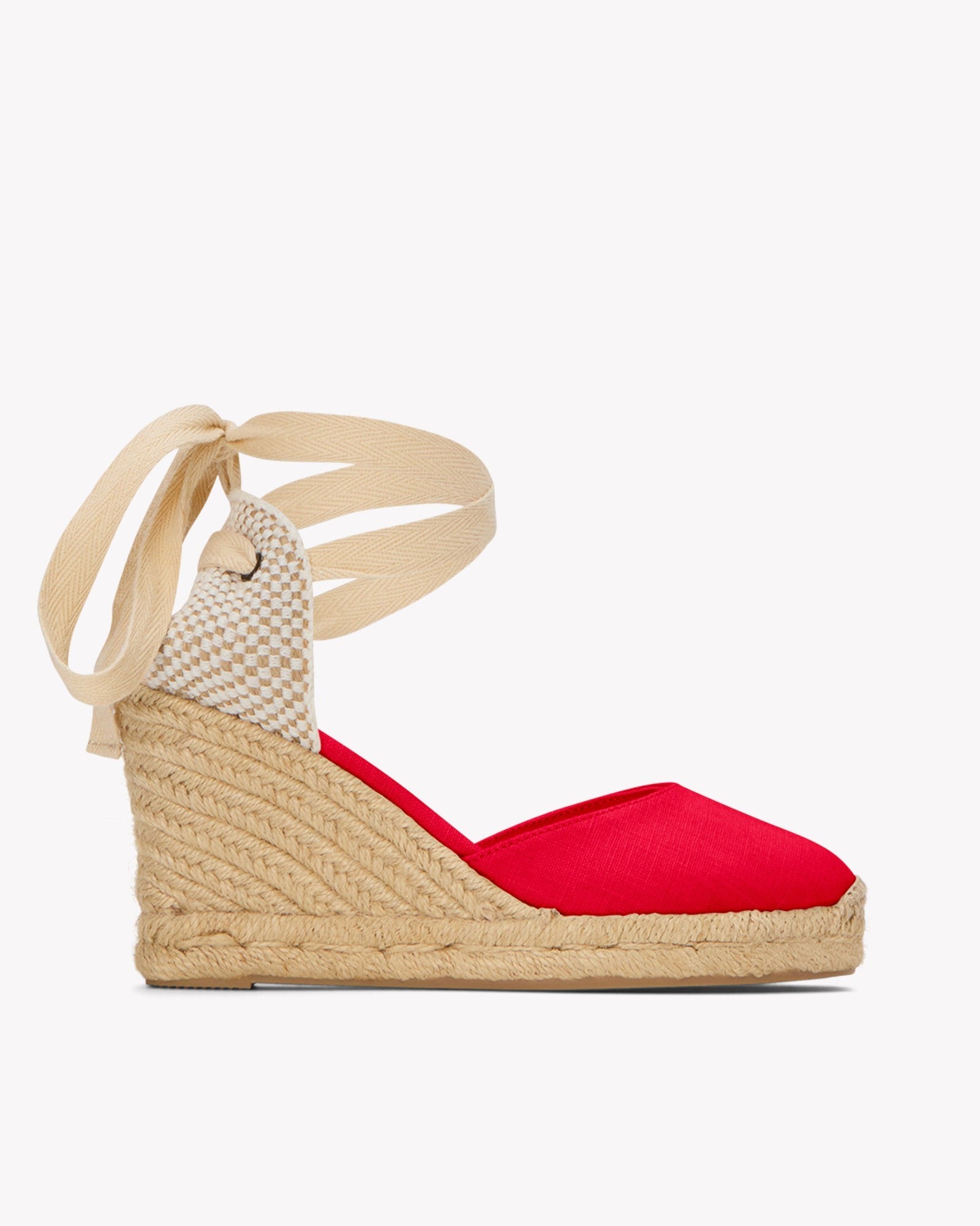 WomensEspadrillesThe Marseille WedgeLinen ColorsFlamenco Red