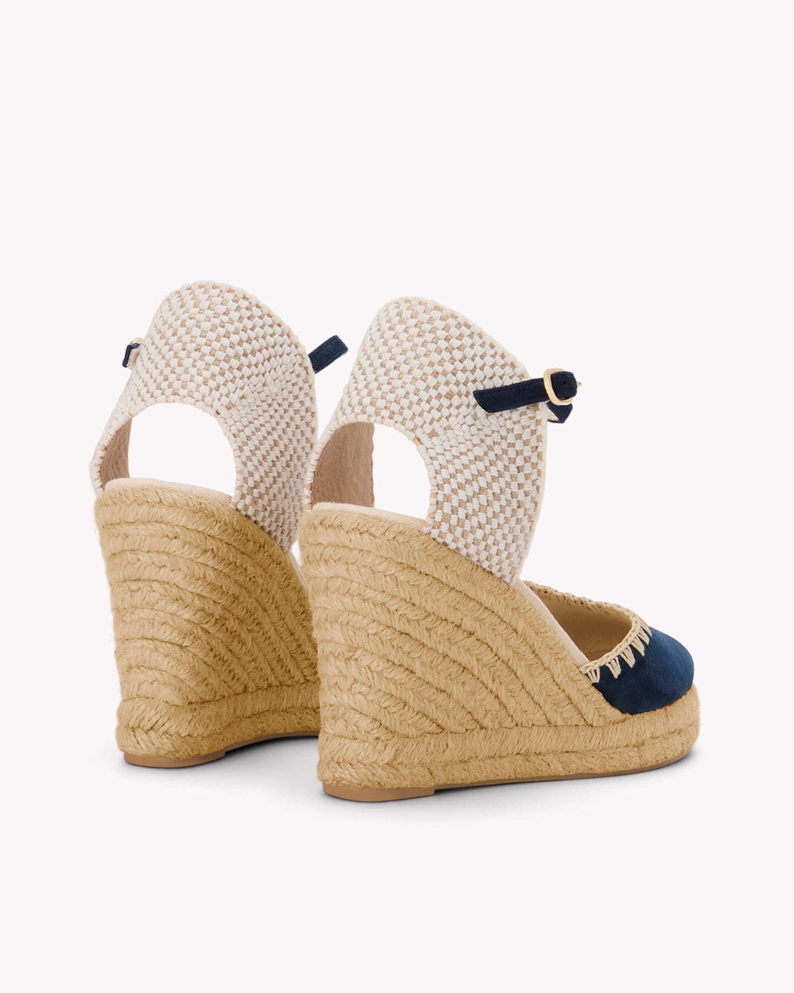 WomensEspadrillesThe Marseille WedgeLeather BuckleArmada Blue