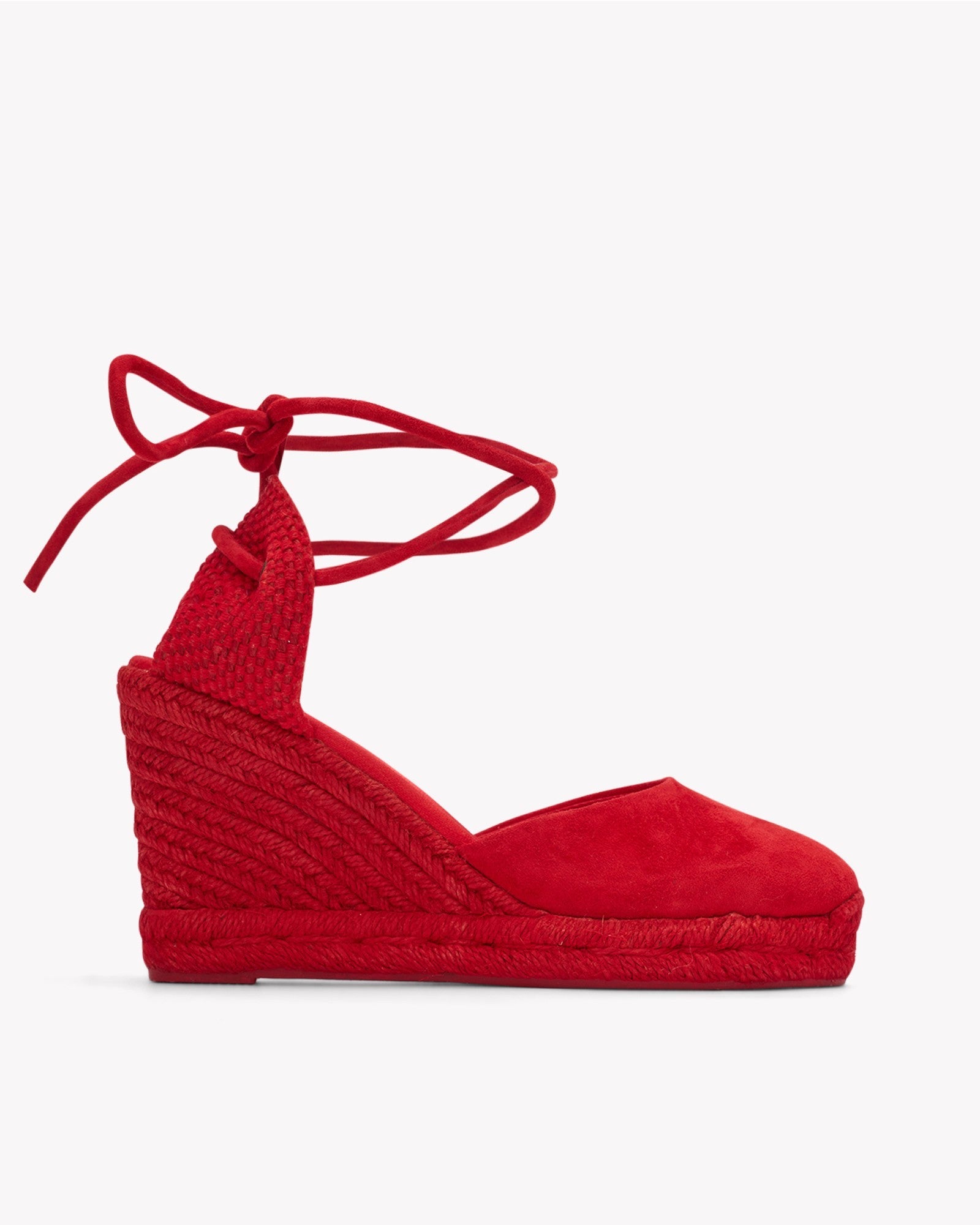 WomensEspadrillesThe Marseille WedgeLeather ColorsFlamenco Red  Tonal