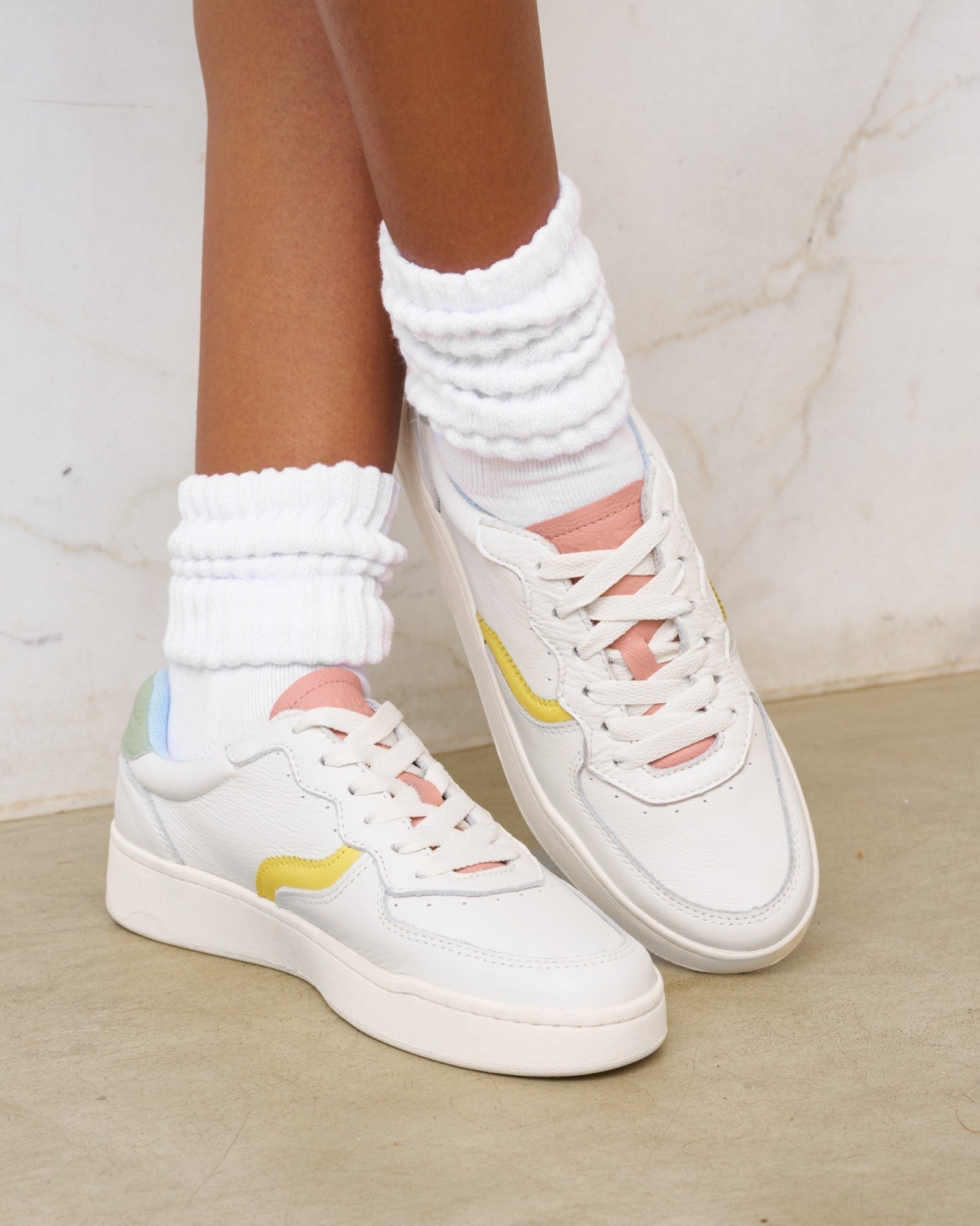 WomensSneakersThe RomaLeather ColorsWhite  Pastels