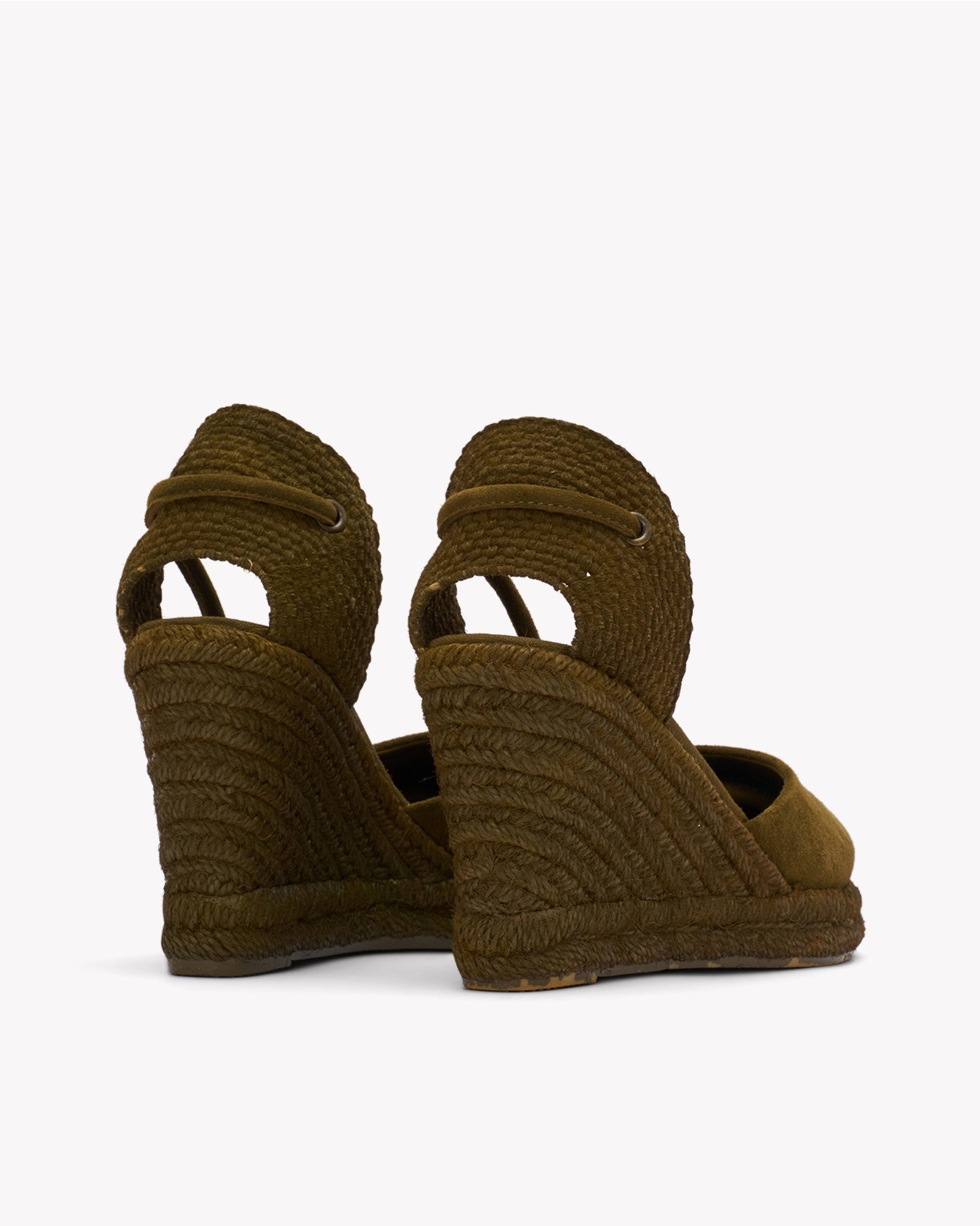 WomensEspadrillesThe Marseille WedgeLeather ColorsOliva Green  Tonal