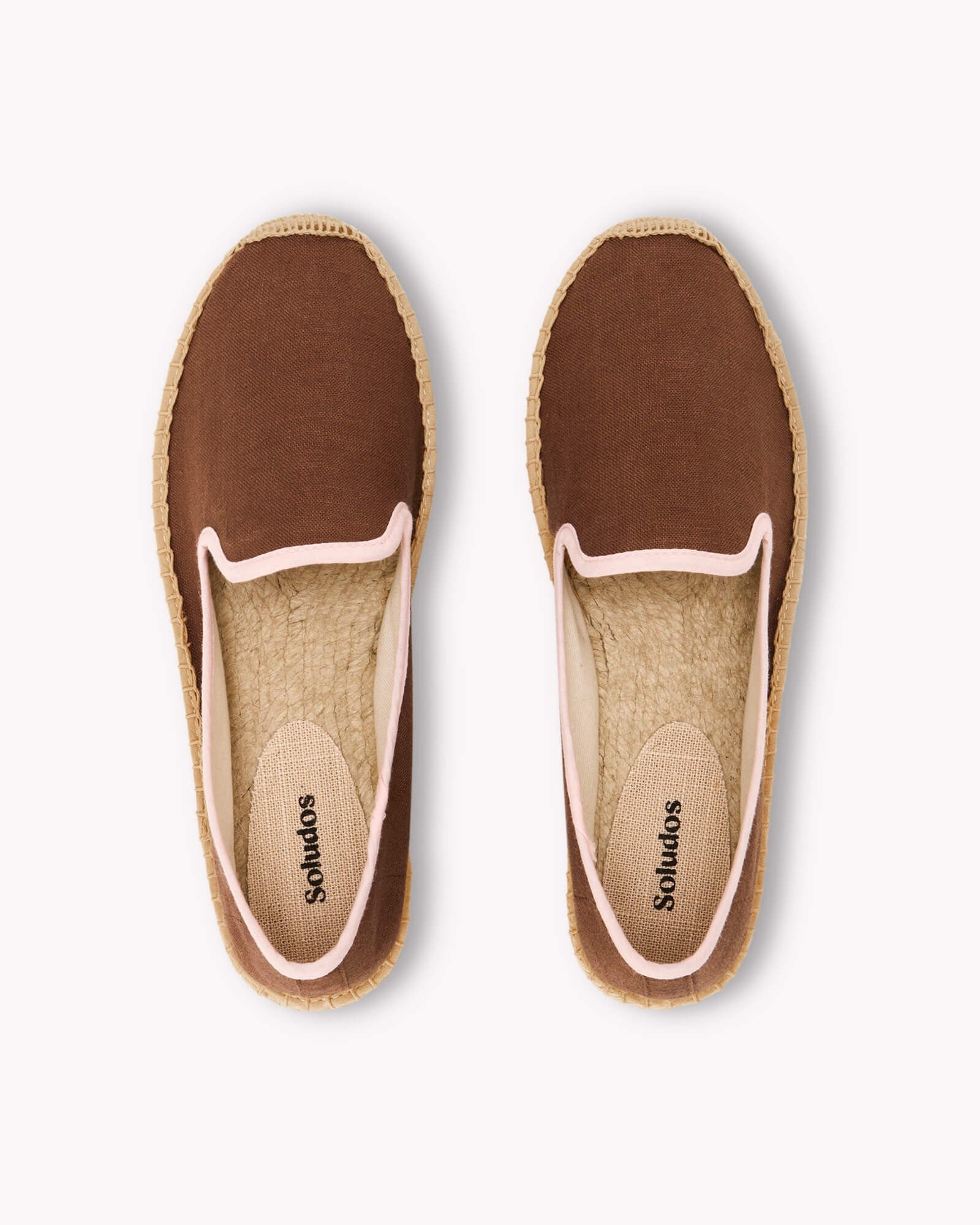 WomensEspadrillesThe SmokingLinen ColorsBrown  Light Pink