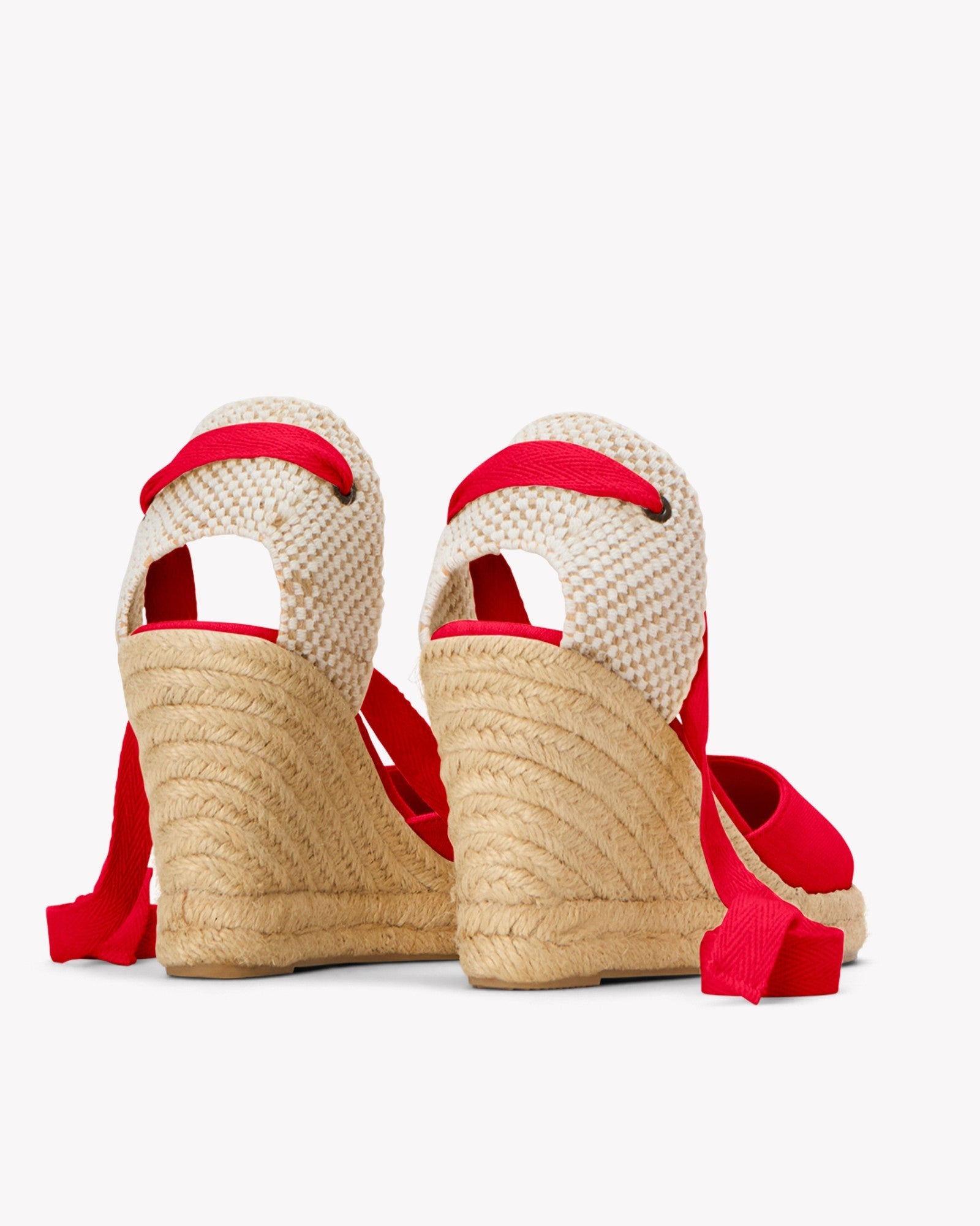 WomensEspadrillesThe Marseille WedgeLinen ColorsFlamenco Red