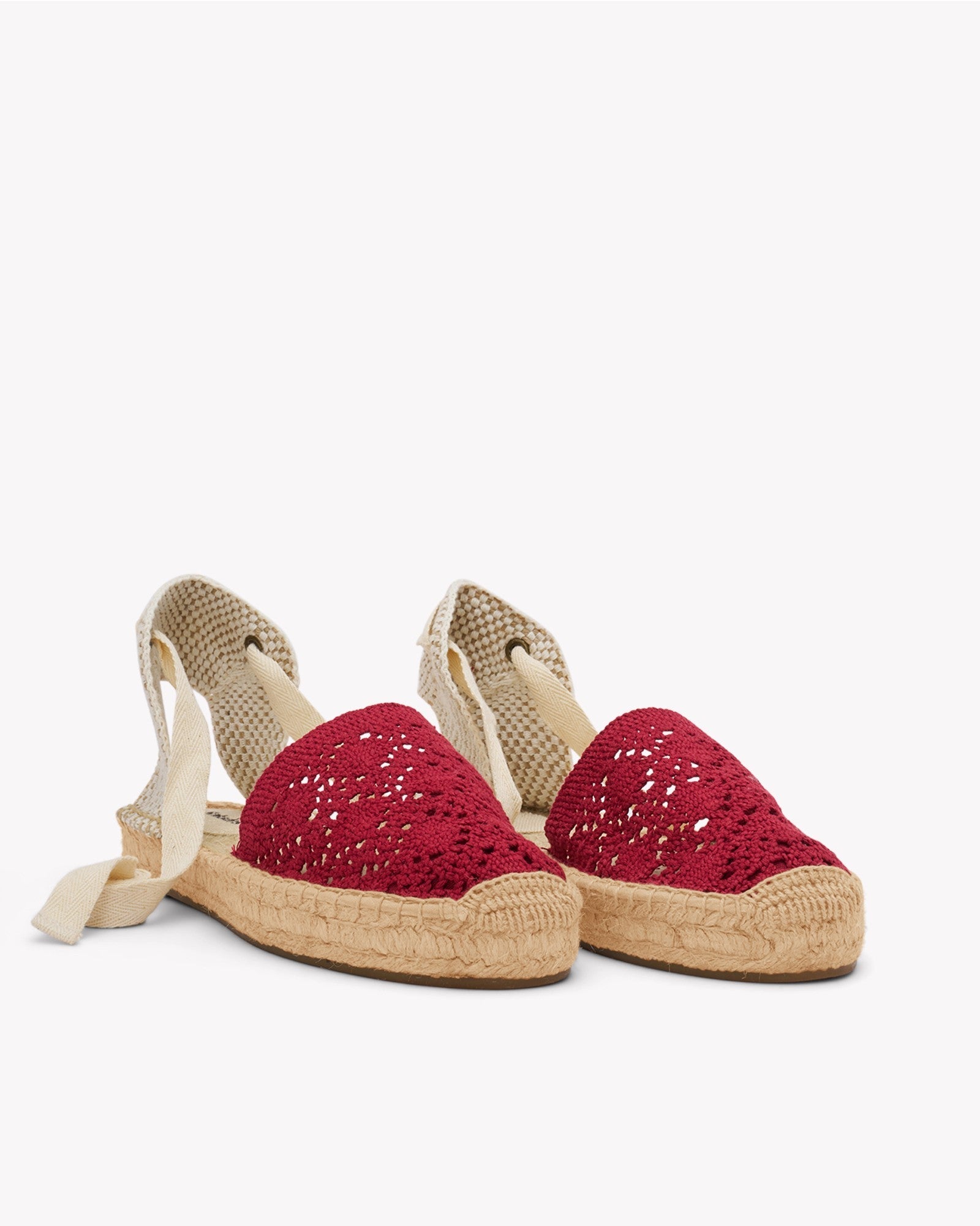 WomensEspadrillesThe Lauren Lace UpCrochetReef Red