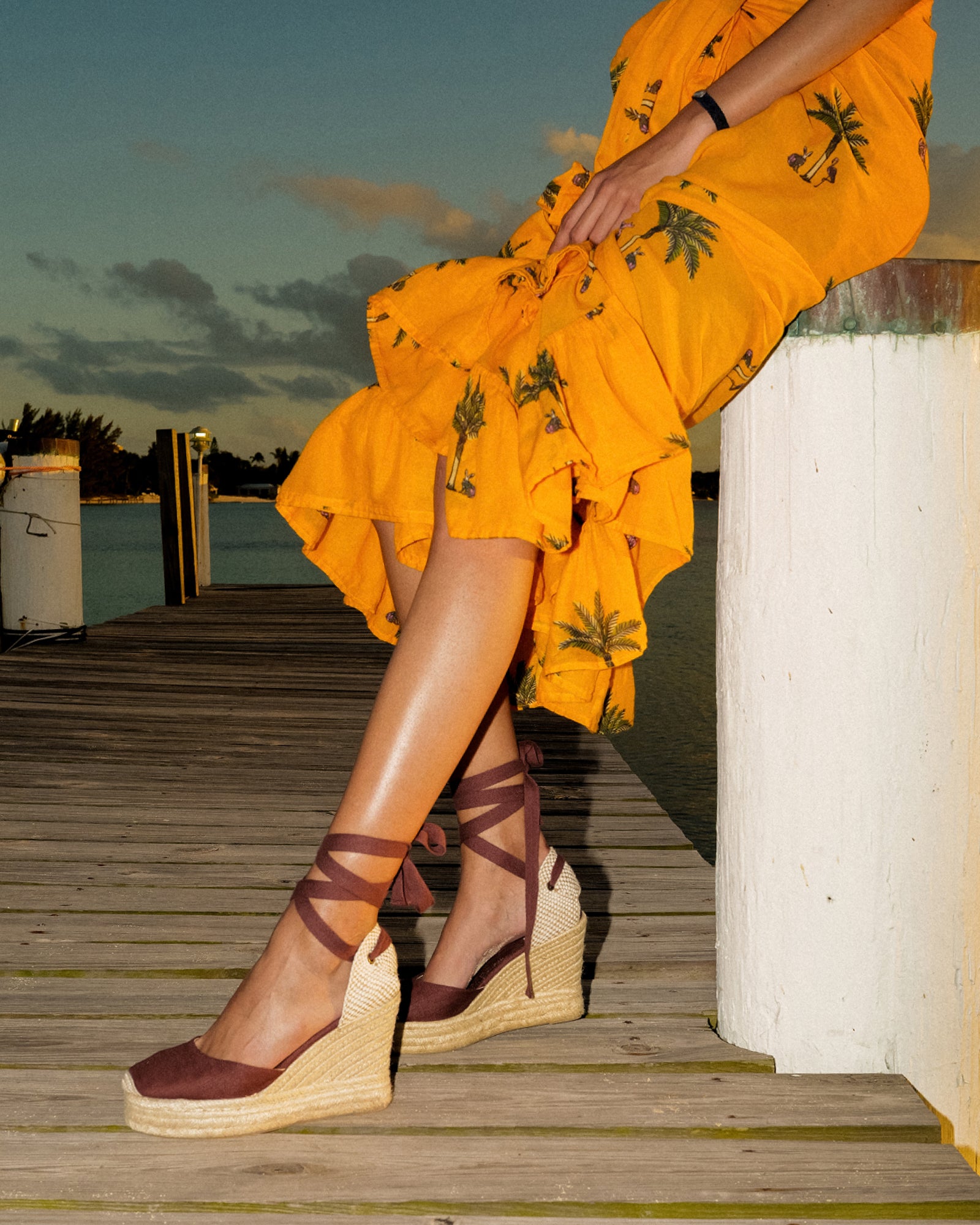 WomensEspadrillesThe Platform WedgeLinen ColorsCastano Brown