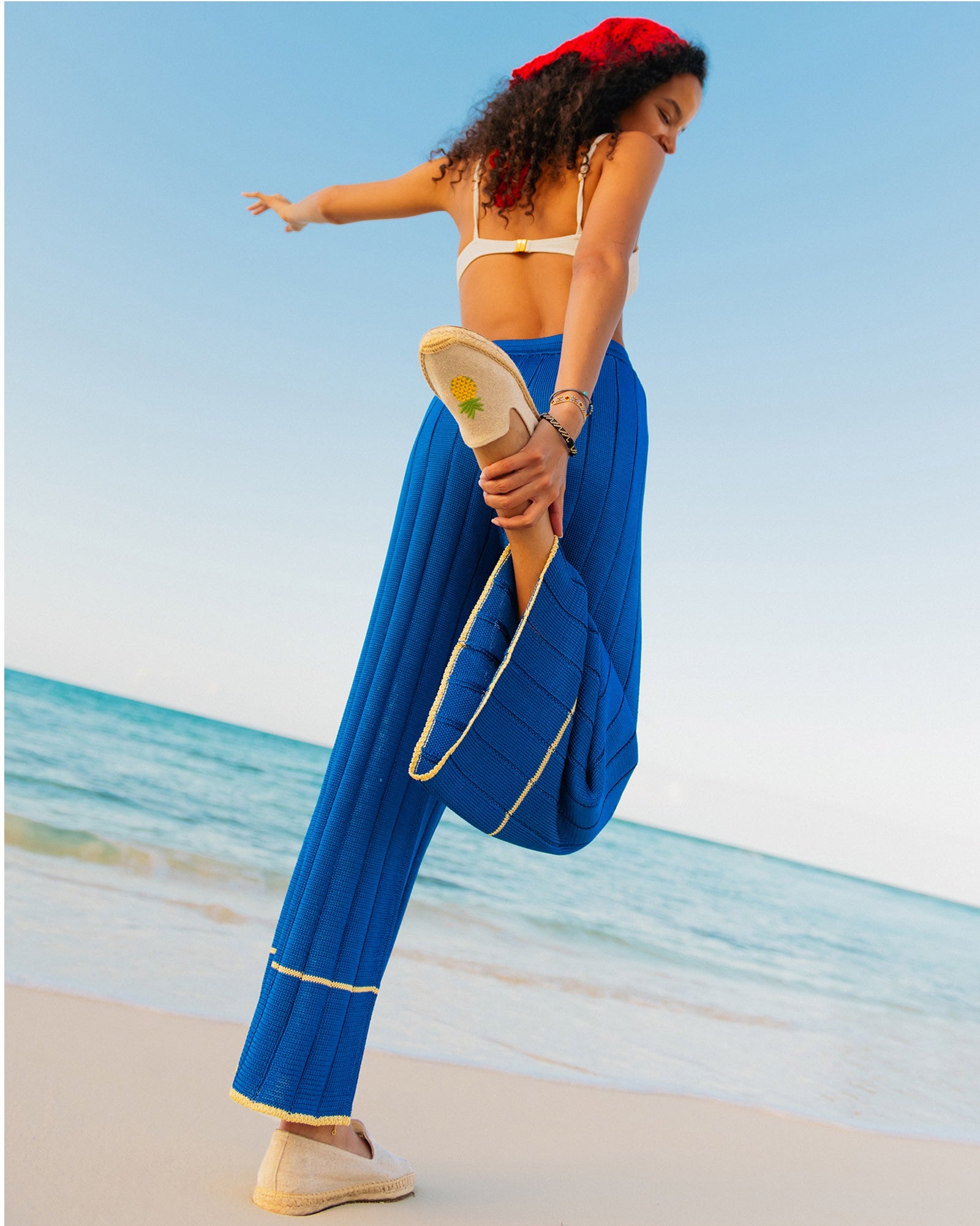 WomensEspadrillesThe SmokingEmbroideryNatural Undyed  Pineapple