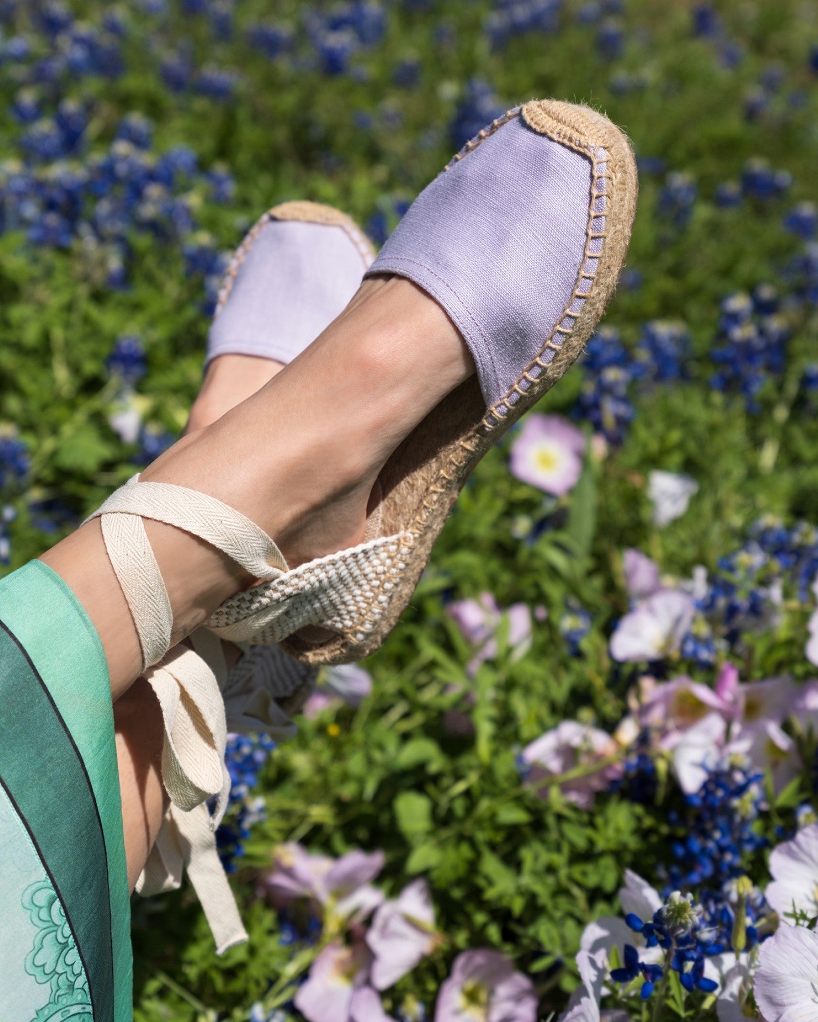 WomensEspadrillesThe Lauren Lace UpLinen ColorsLavender Purple