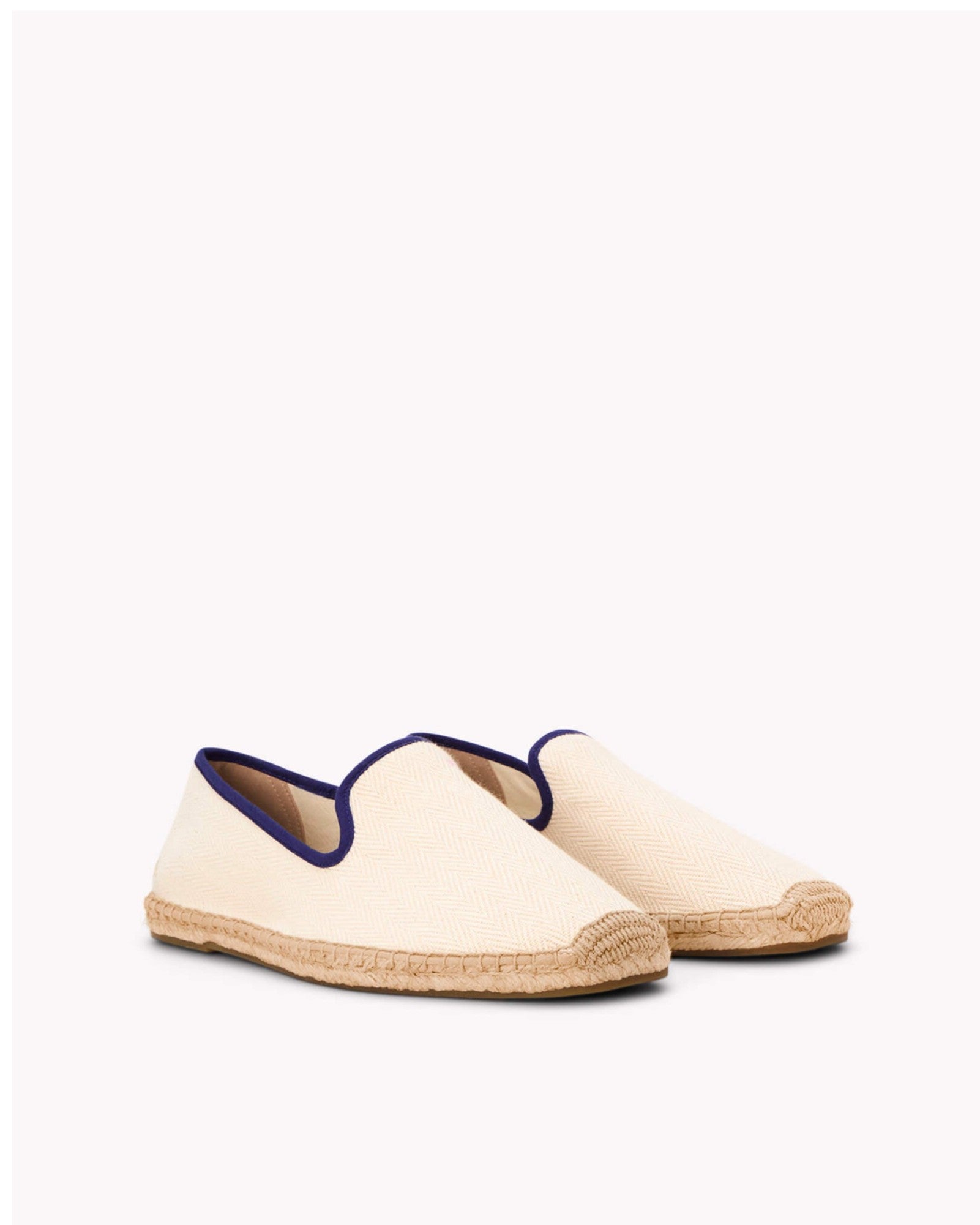 MensEspadrillesThe SmokingHerringbone ColorsIvory  Dark Blue