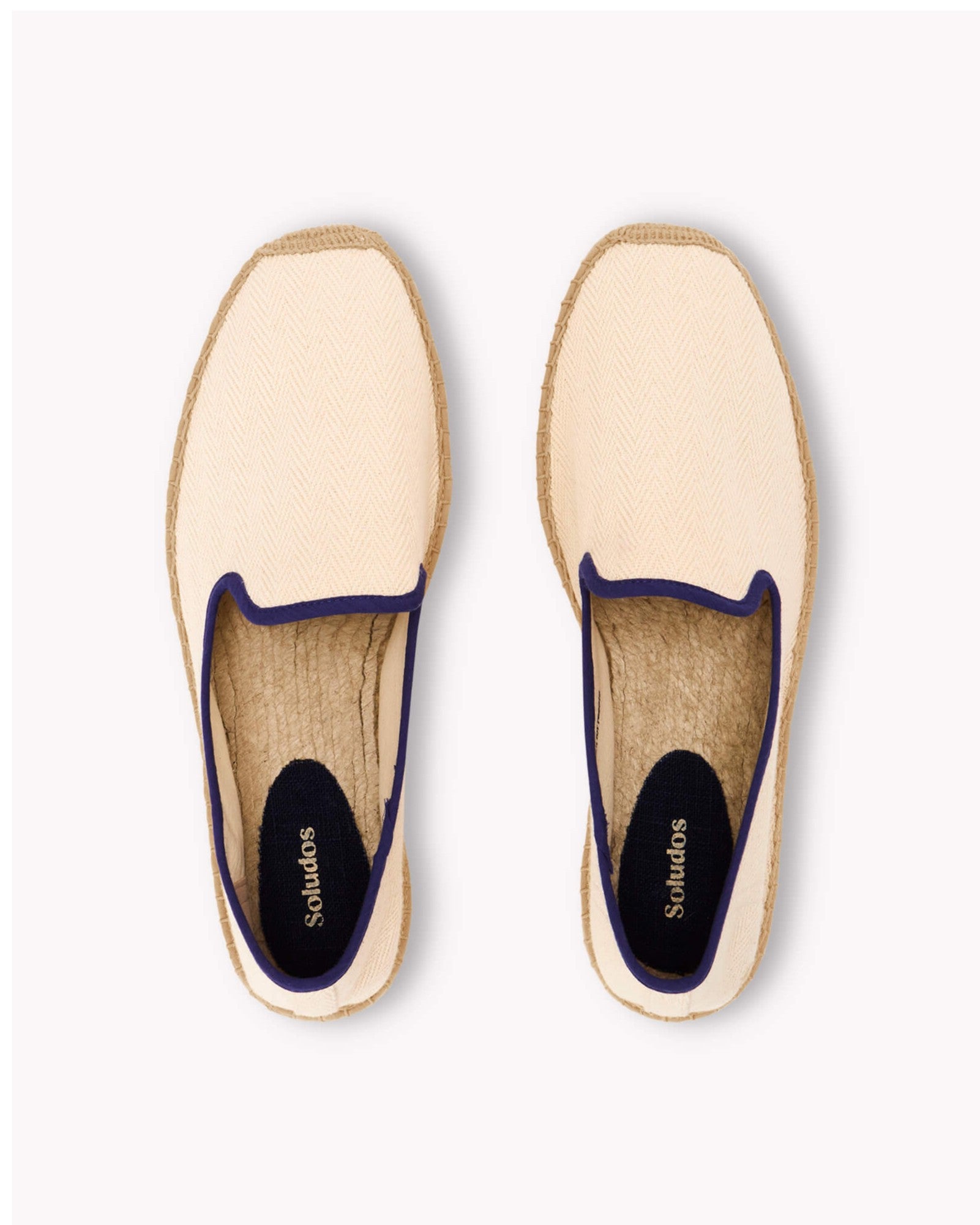 MensEspadrillesThe SmokingHerringbone ColorsIvory  Dark Blue