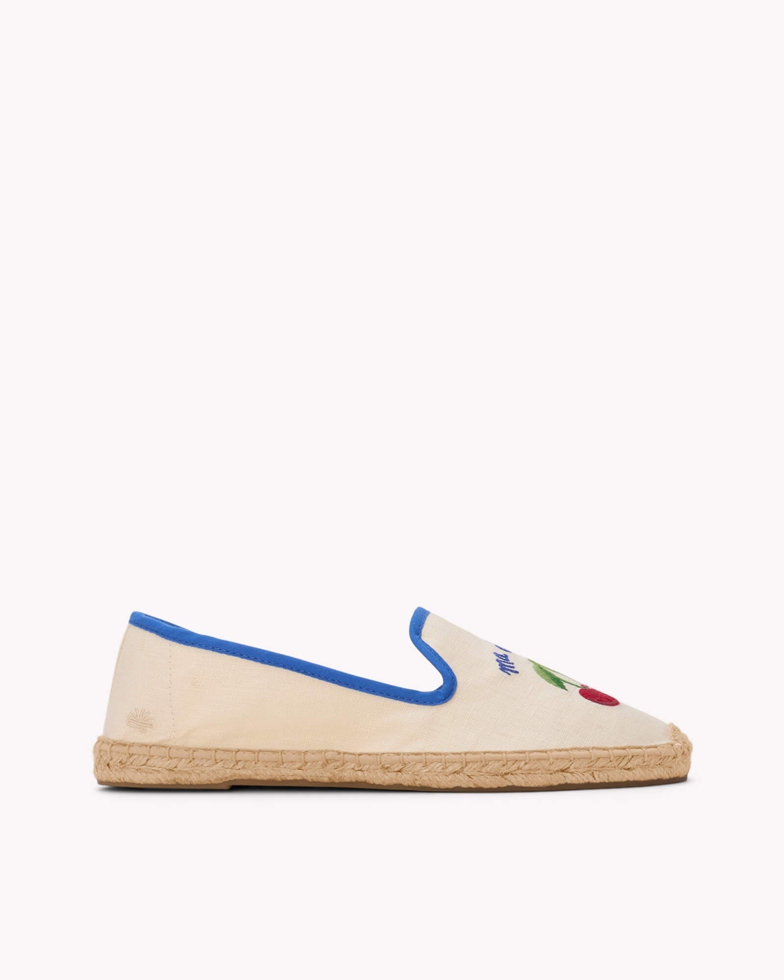 WomensEspadrillesThe SmokingEmbroideryIvory  Blue  Ma Cherie