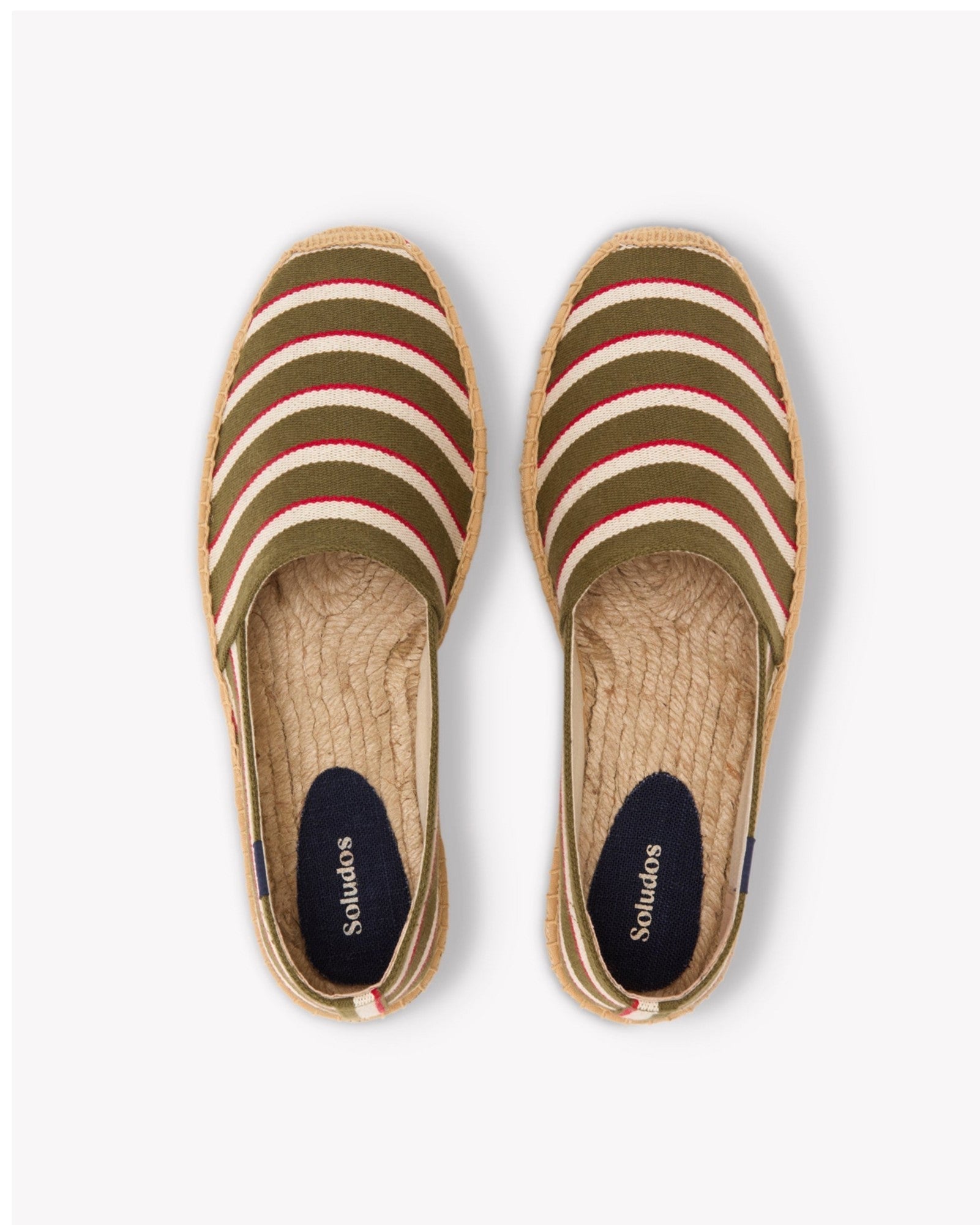 MensEspadrillesThe OriginalWoven StripesClassic  Olive  Ivory  Red