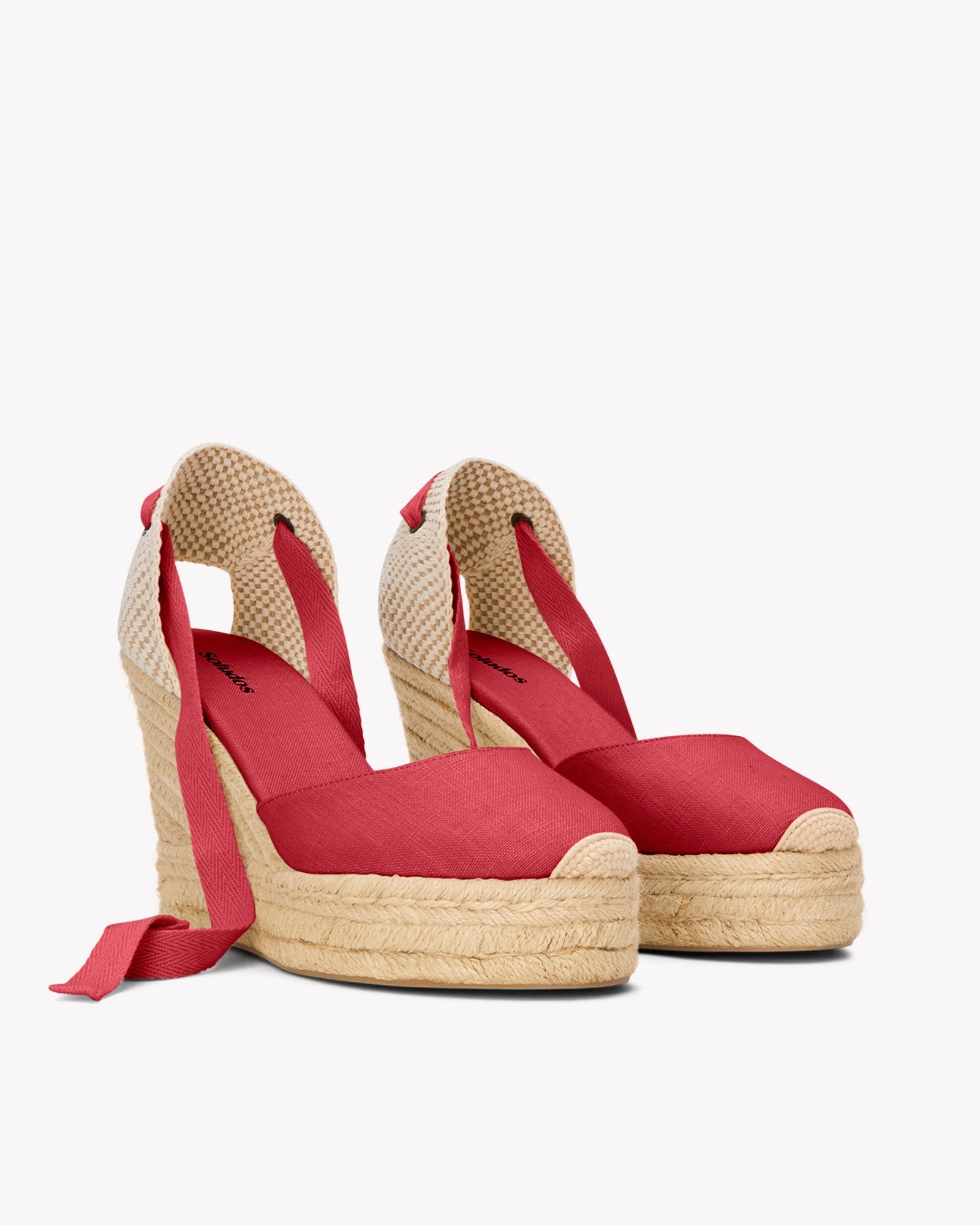 WomensEspadrillesThe Platform WedgeLinen ColorsReef Red