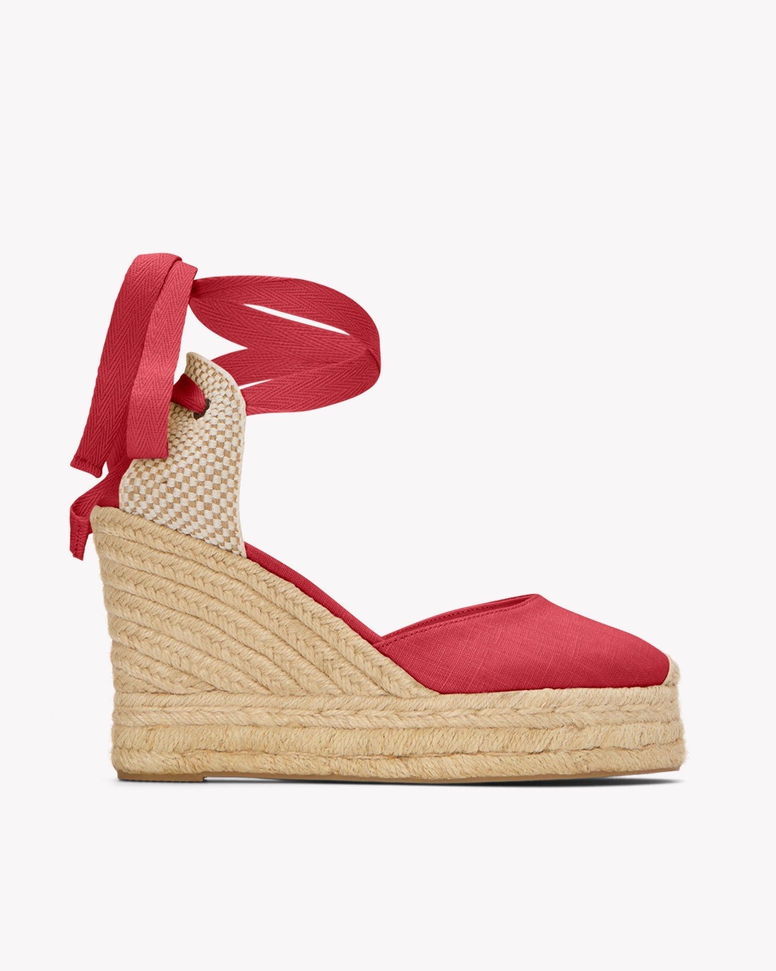 WomensEspadrillesThe Platform WedgeLinen ColorsReef Red