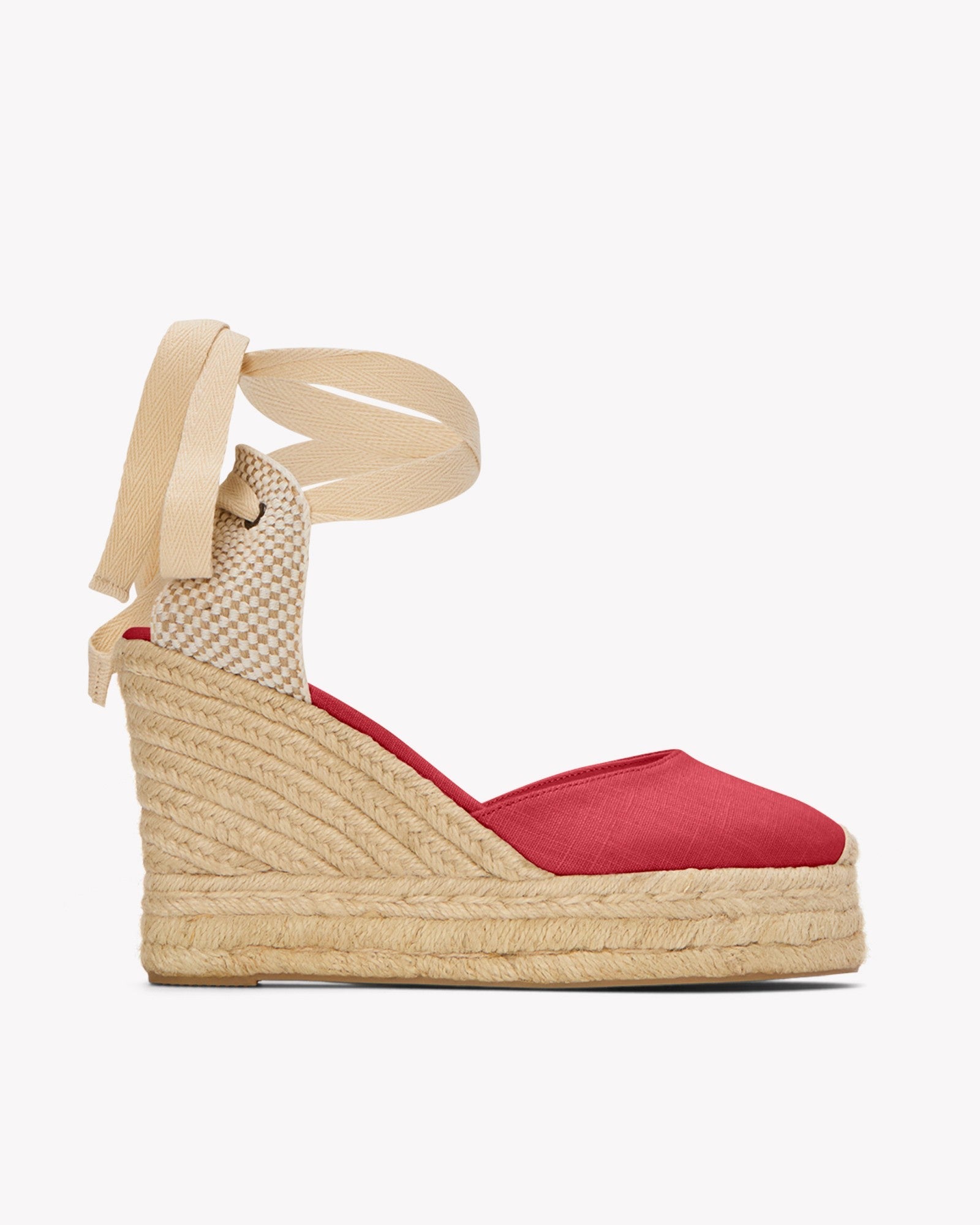 WomensEspadrillesThe Platform WedgeLinen ColorsReef Red