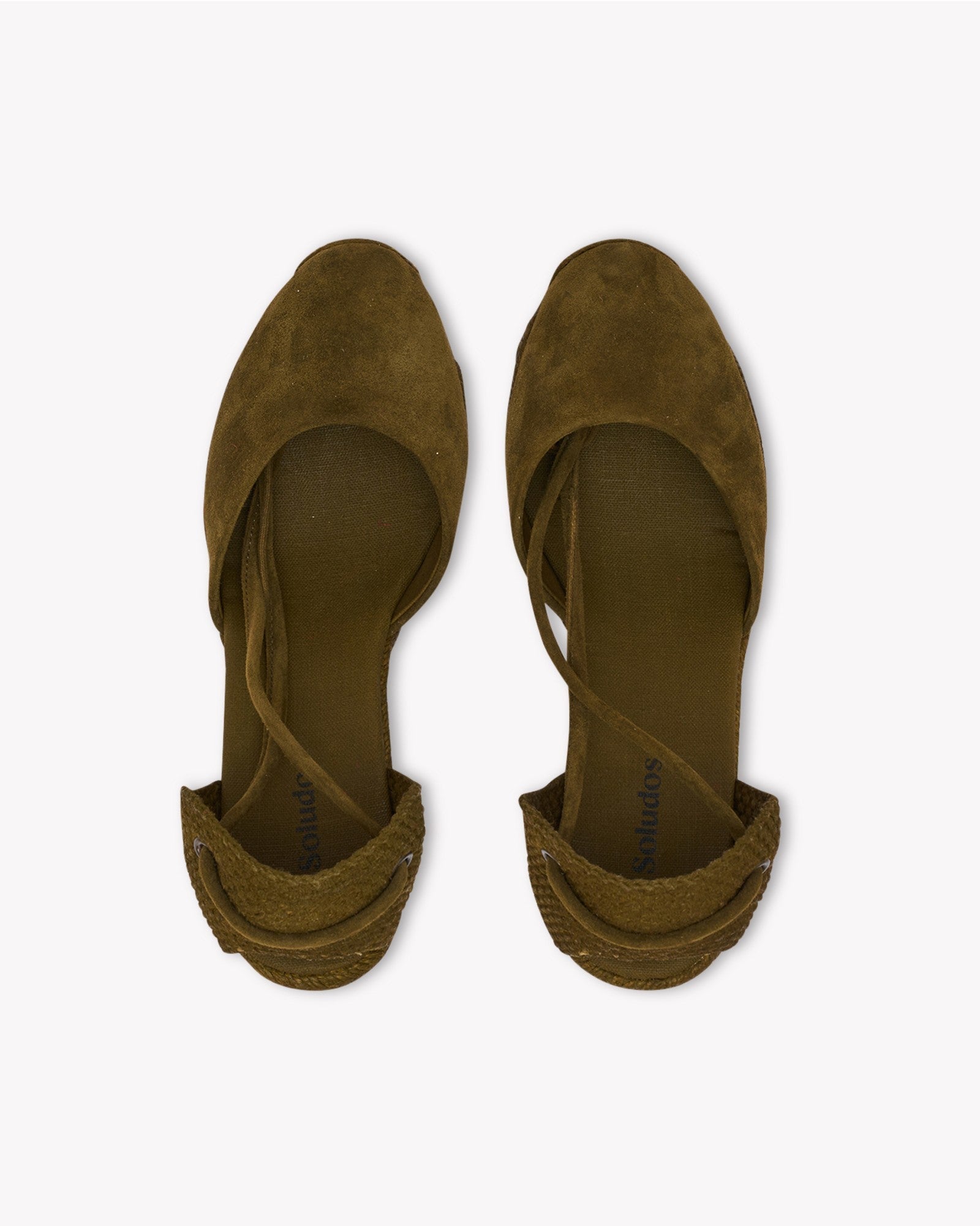 WomensEspadrillesThe Marseille WedgeLeather ColorsOliva Green  Tonal