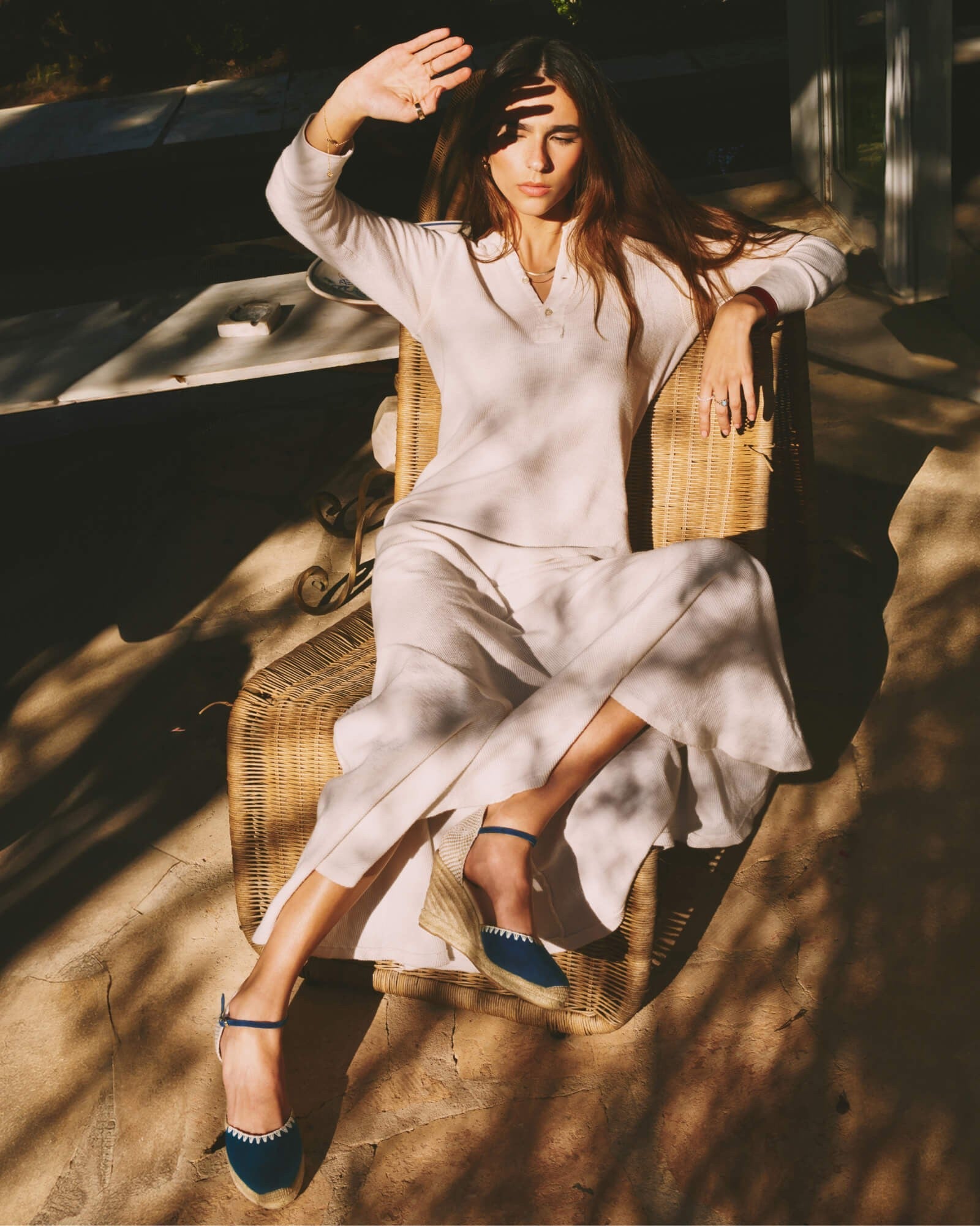 WomensEspadrillesThe Marseille WedgeLeather BuckleArmada Blue