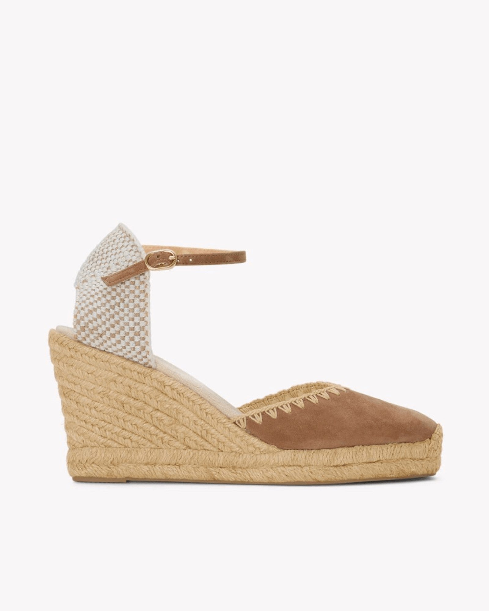 WomensEspadrillesThe Marseille WedgeLeather BuckleMiel Brown