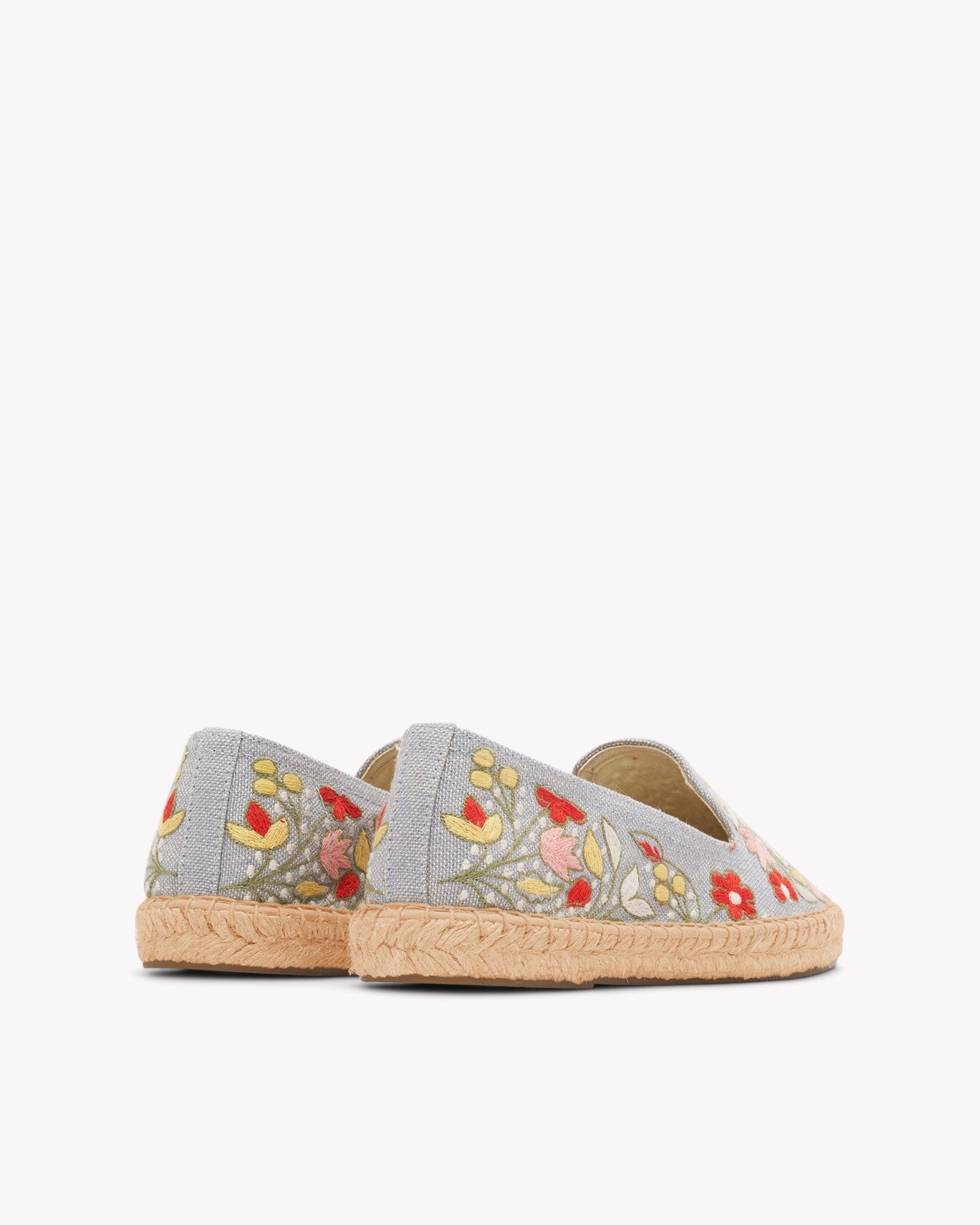 WomensEspadrillesThe SmokingEmbroideryDolphin Blue  Garden Flowers