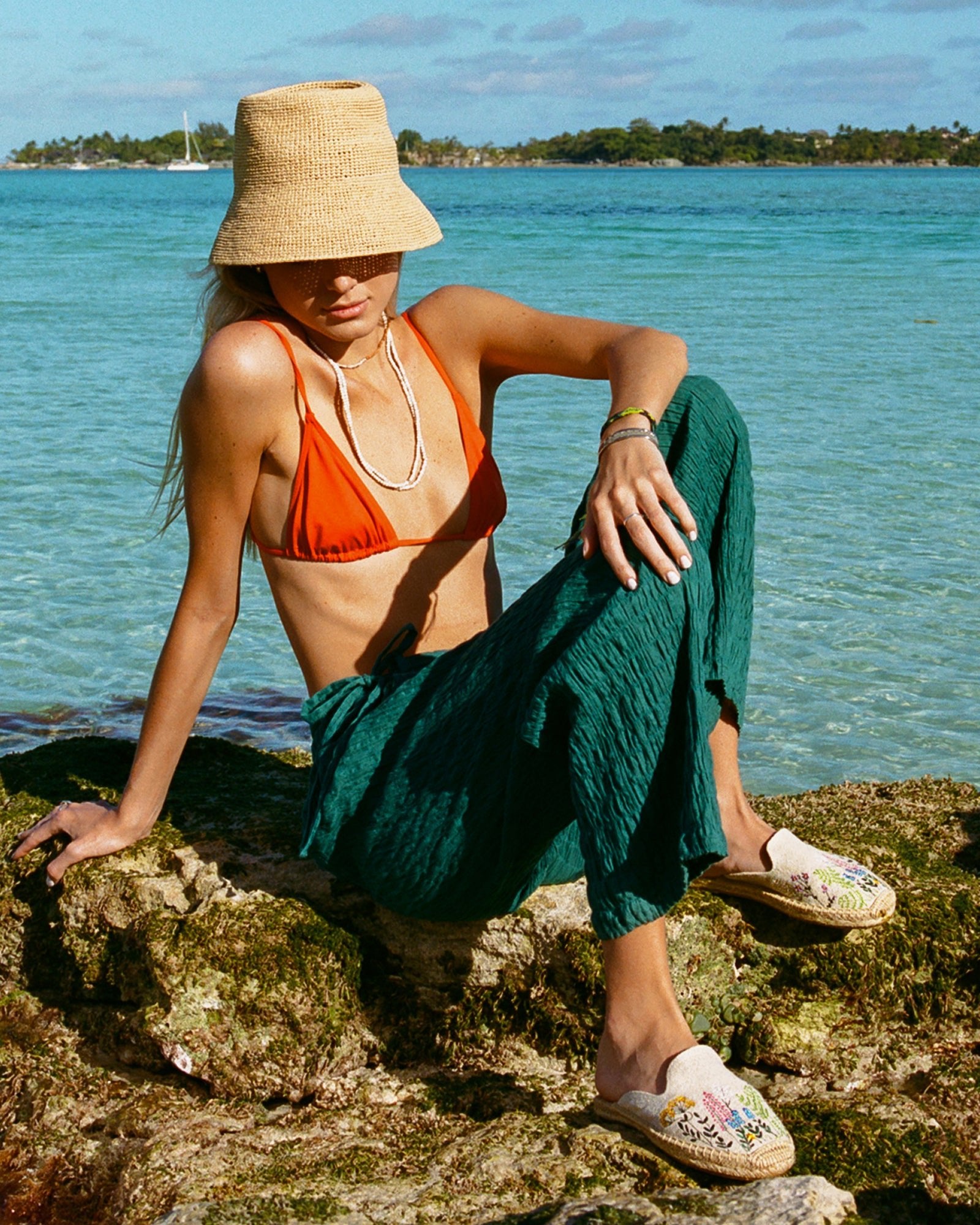 WomensEspadrillesThe Smoking MuleEmbroideryNatural Undyed  Lavender Fields