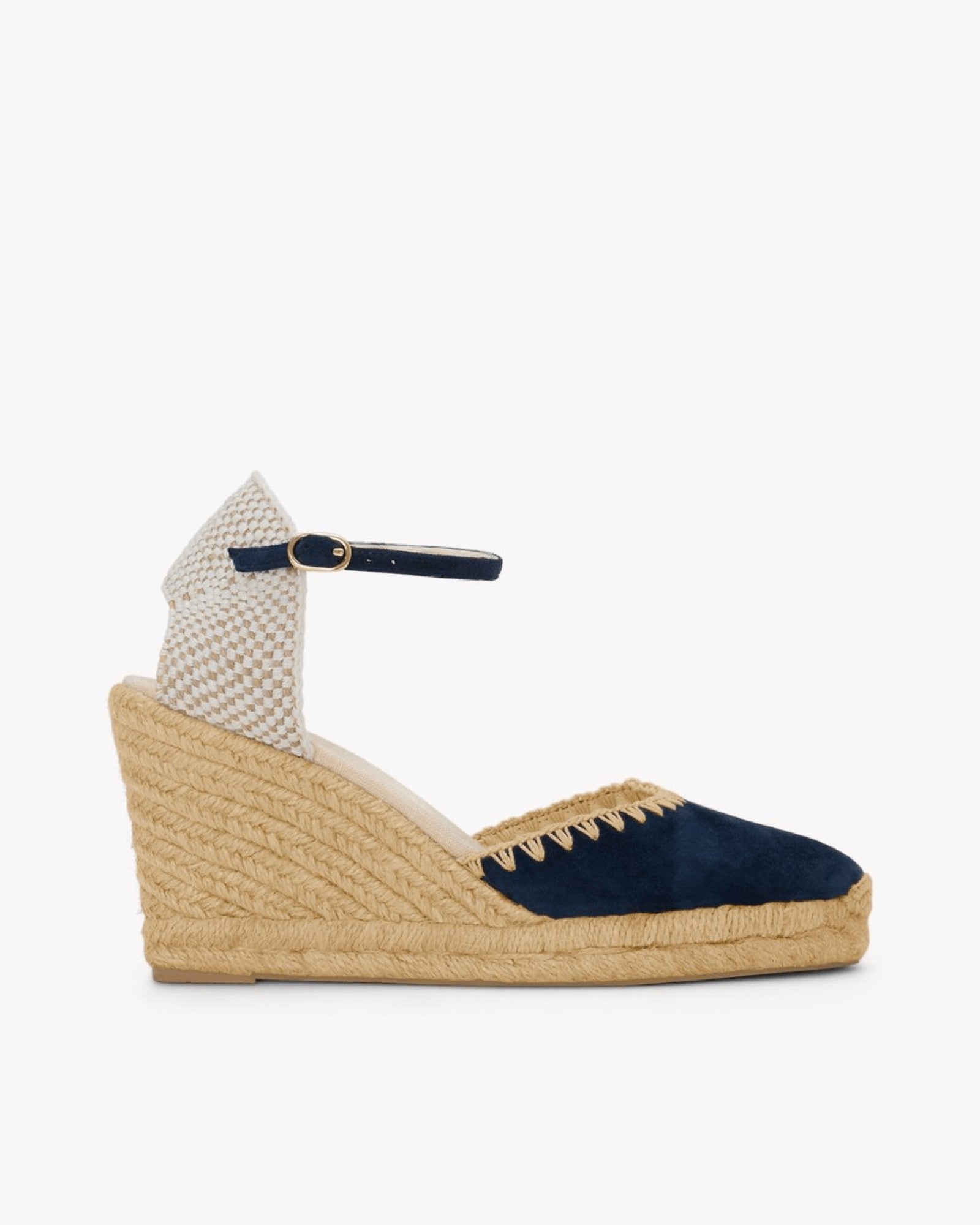 WomensEspadrillesThe Marseille WedgeLeather BuckleArmada Blue