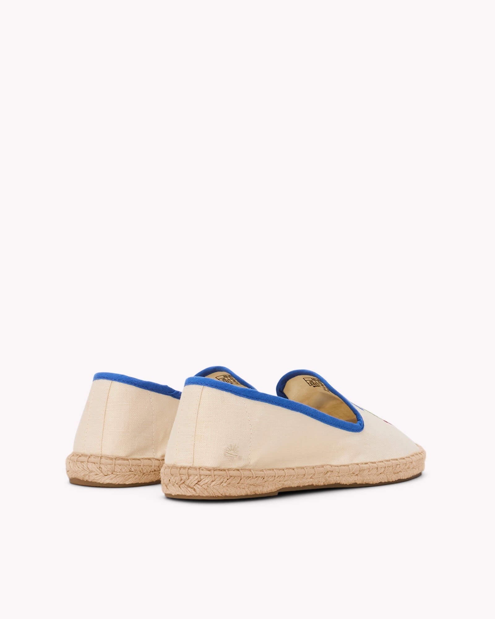 WomensEspadrillesThe SmokingEmbroideryIvory  Blue  Ma Cherie