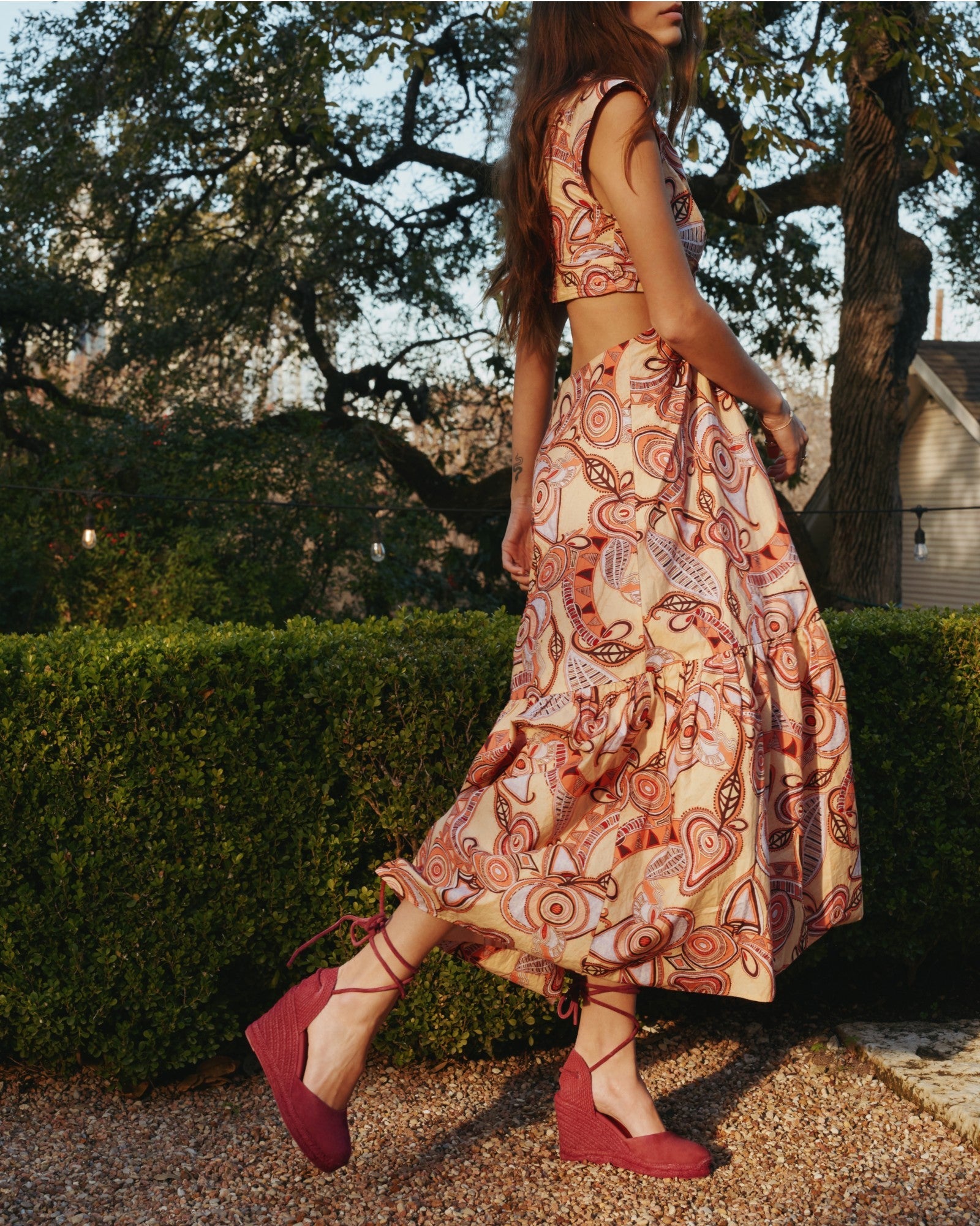 WomensEspadrillesThe Marseille WedgeLeather ColorsArcilla Red  Tonal