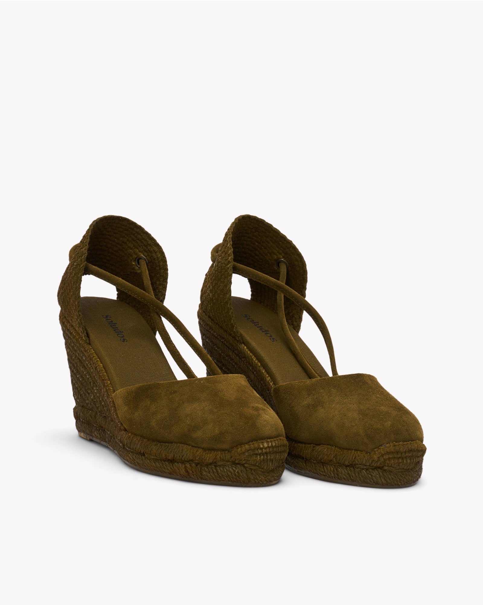 WomensEspadrillesThe Marseille WedgeLeather ColorsOliva Green  Tonal