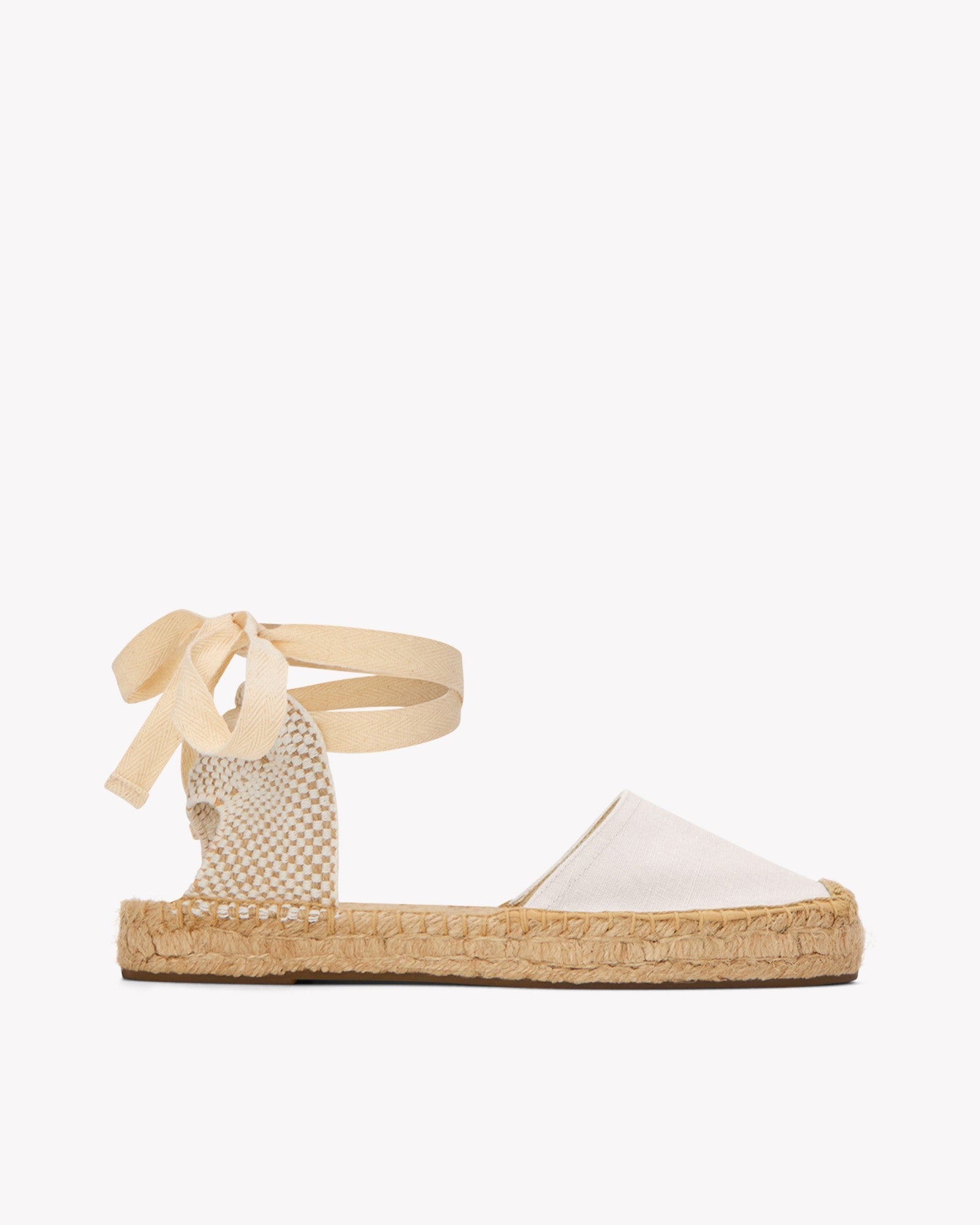 WomensEspadrillesThe Lauren Lace UpLinen ColorsOasis White