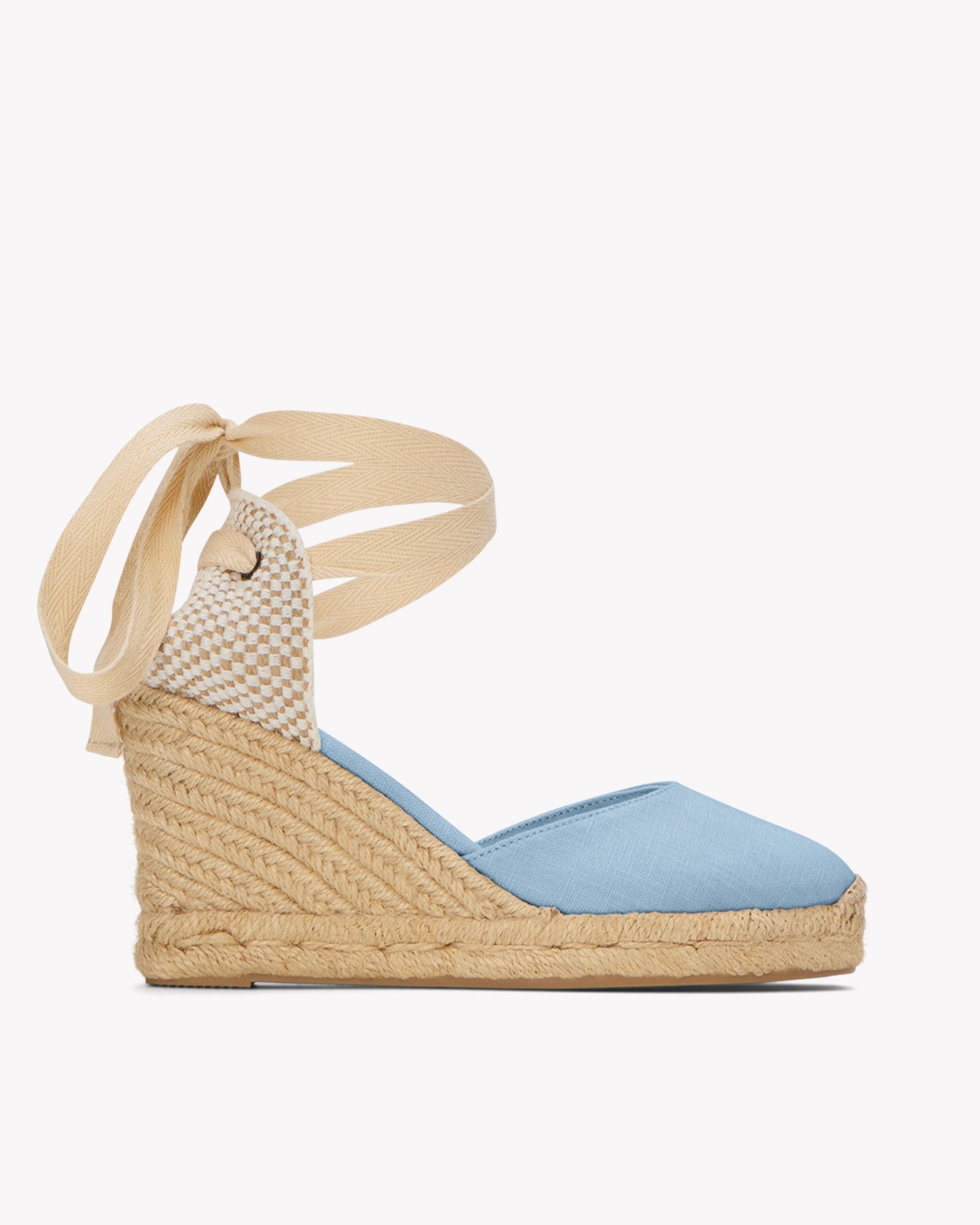 WomensEspadrillesThe Marseille WedgeLinen ColorsDolphin Blue