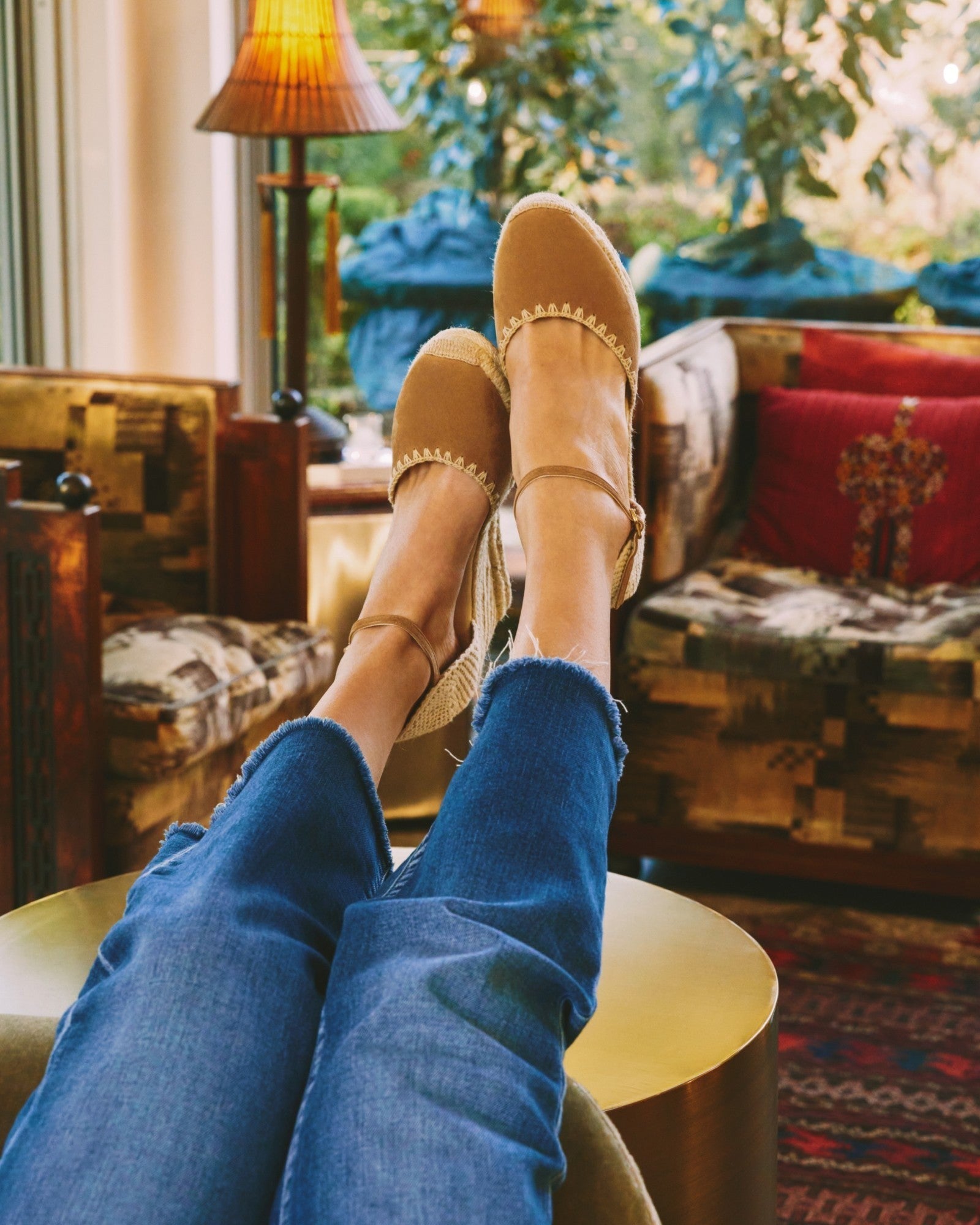 WomensEspadrillesThe Marseille WedgeLeather BuckleMiel Brown