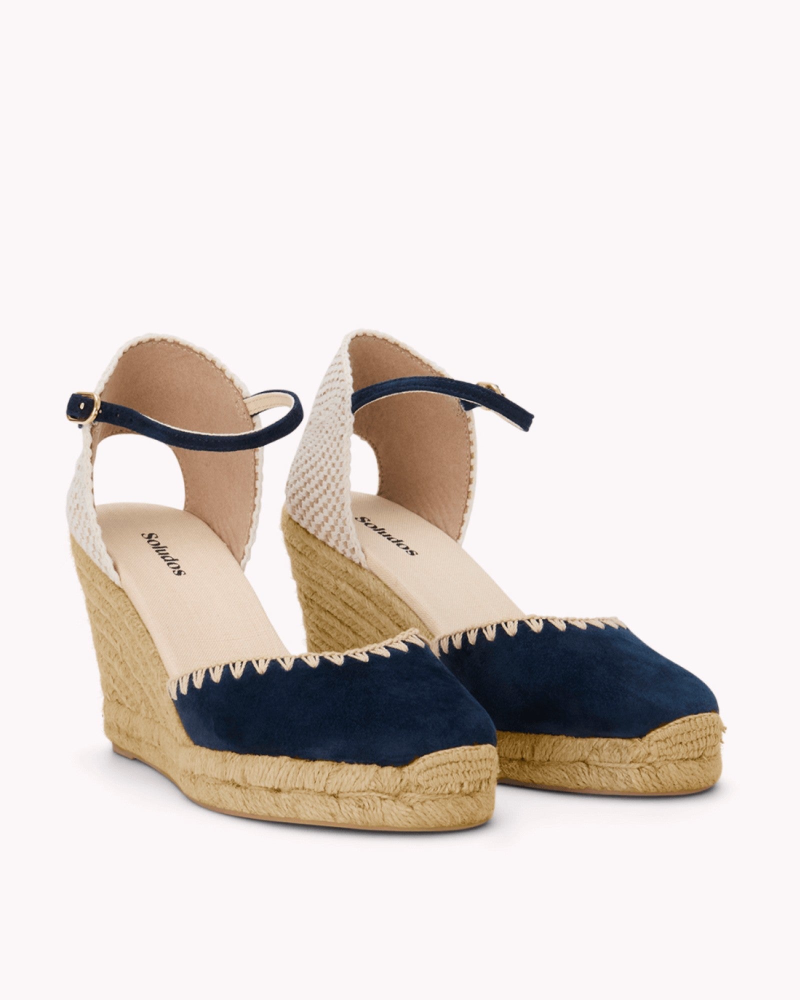 WomensEspadrillesThe Marseille WedgeLeather BuckleArmada Blue