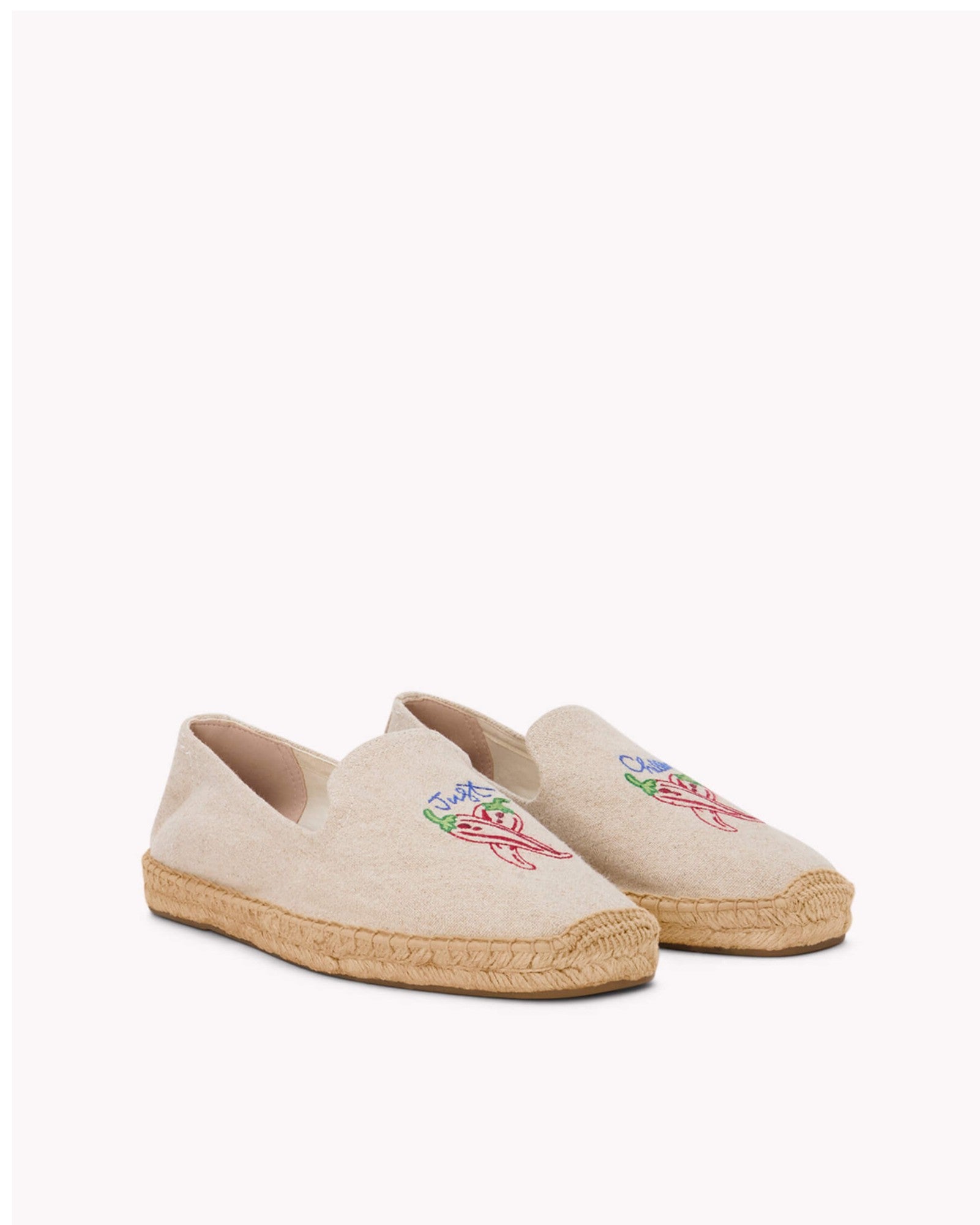 MensEspadrillesThe SmokingEmbroideryNatural Undyed  Just Chillin