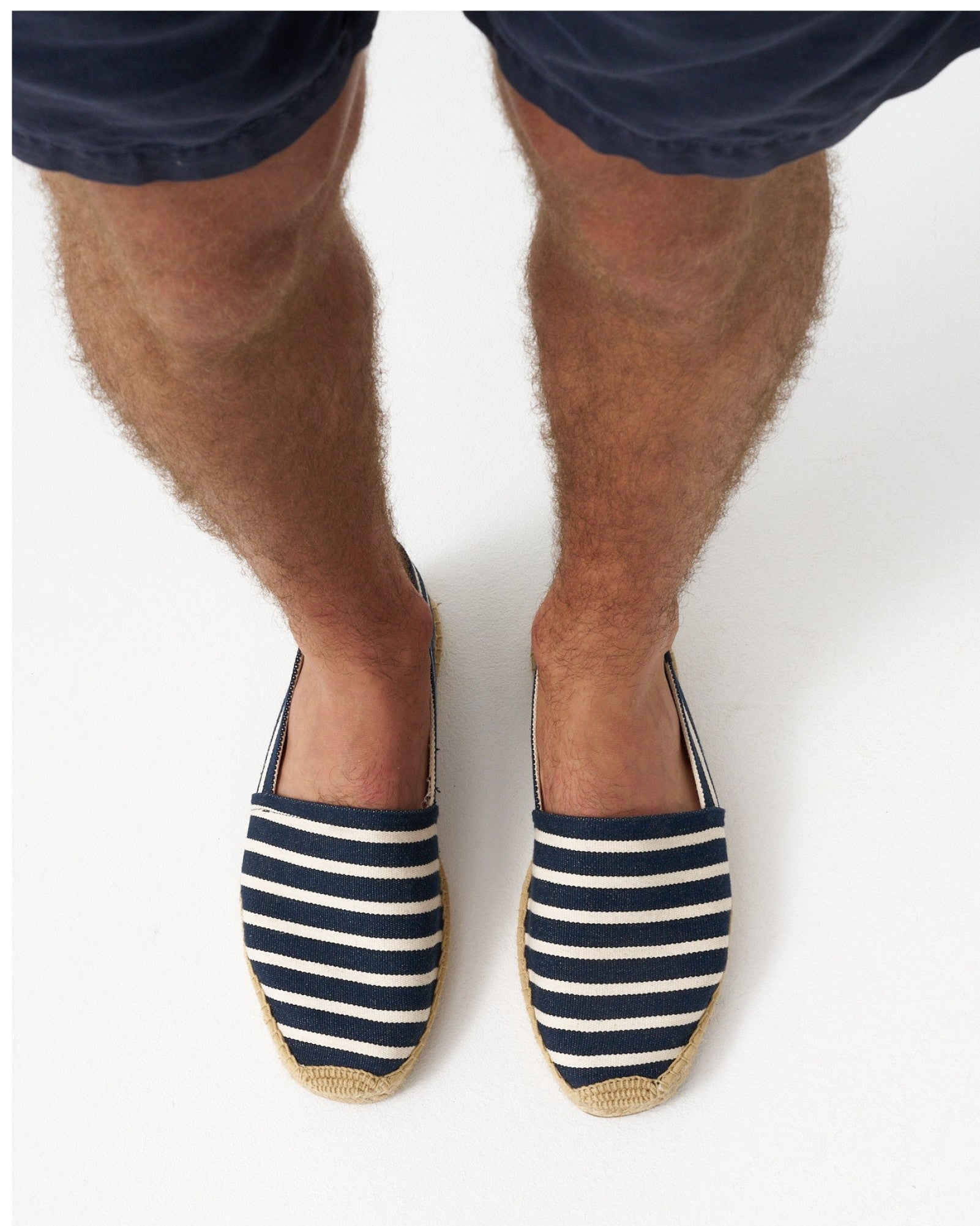 MensEspadrillesThe OriginalWoven StripesClassic  Dark Navy  Ivory