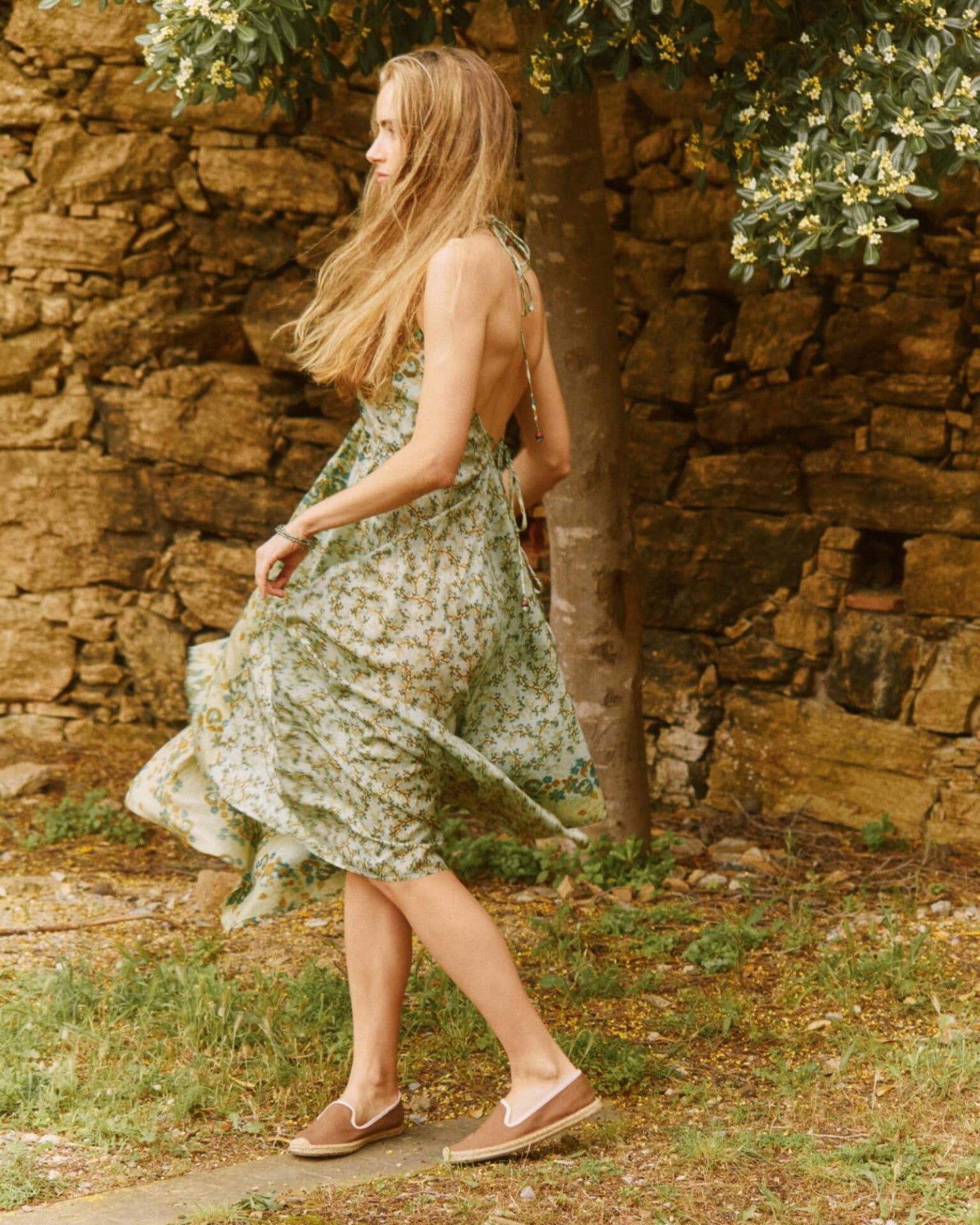 WomensEspadrillesThe SmokingLinen ColorsBrown  Light Pink