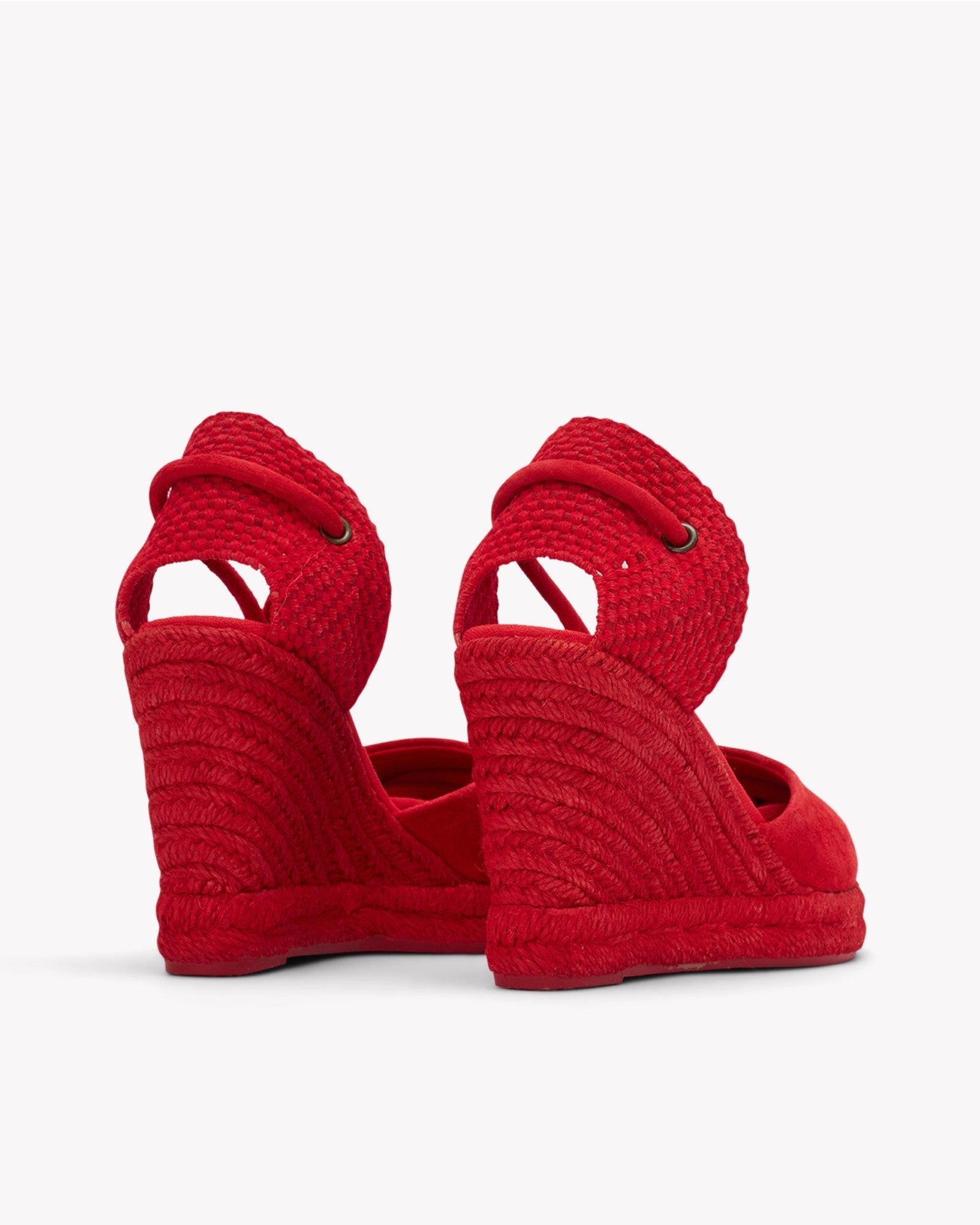 WomensEspadrillesThe Marseille WedgeLeather ColorsFlamenco Red  Tonal