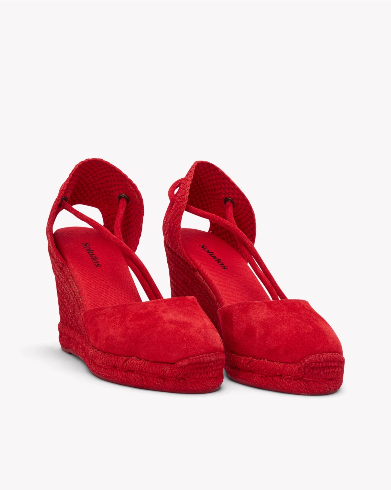 WomensEspadrillesThe Marseille WedgeLeather ColorsFlamenco Red  Tonal