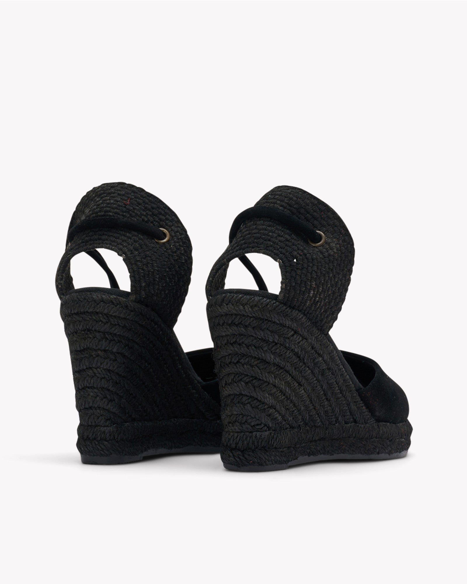 WomensEspadrillesThe Marseille WedgeLeather ColorsNoche Black  Tonal